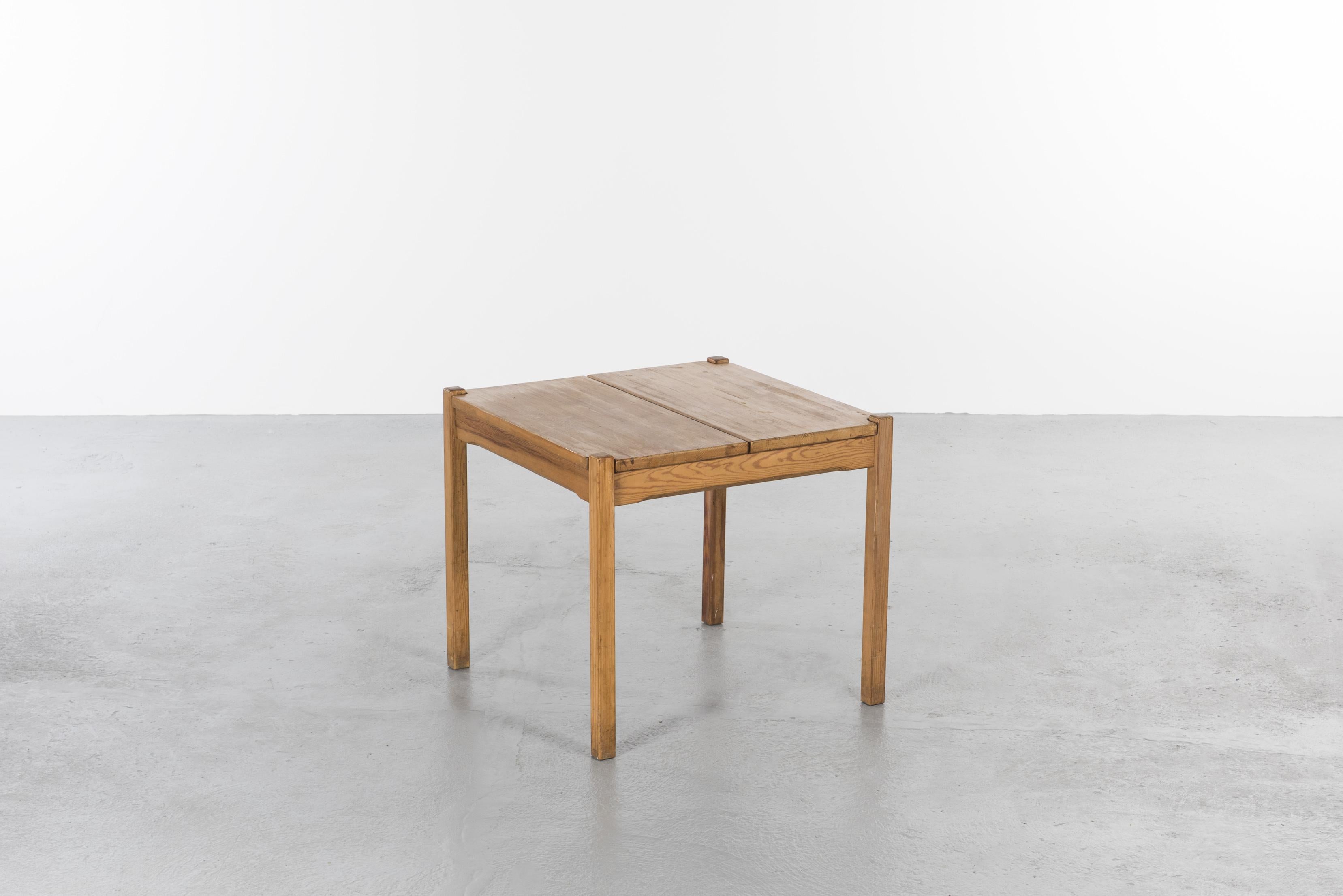 Scandinavian Modern Side Table in Pine by Ilmari Tapiovaara for Laukaan Pu, circa 1960