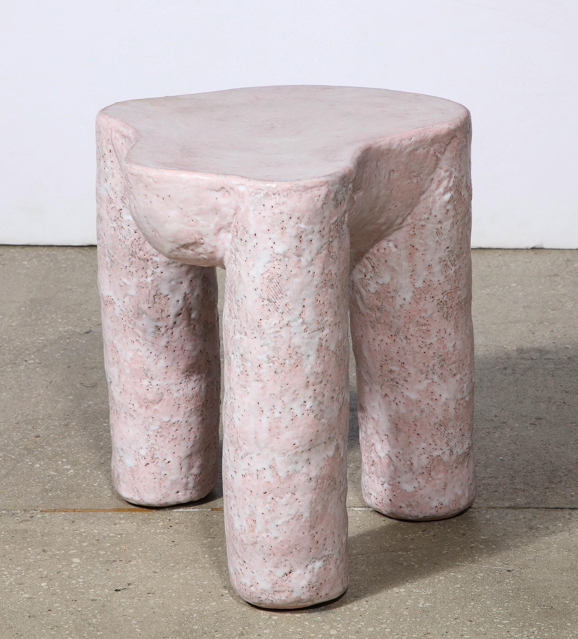 Side Table in Rose by River Valadez In New Condition For Sale In New York, NY