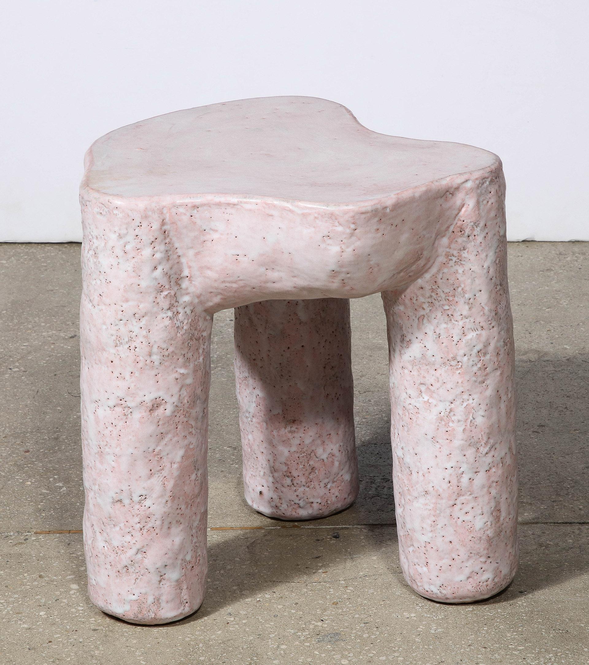 Contemporary Side Table in Rose by River Valadez For Sale