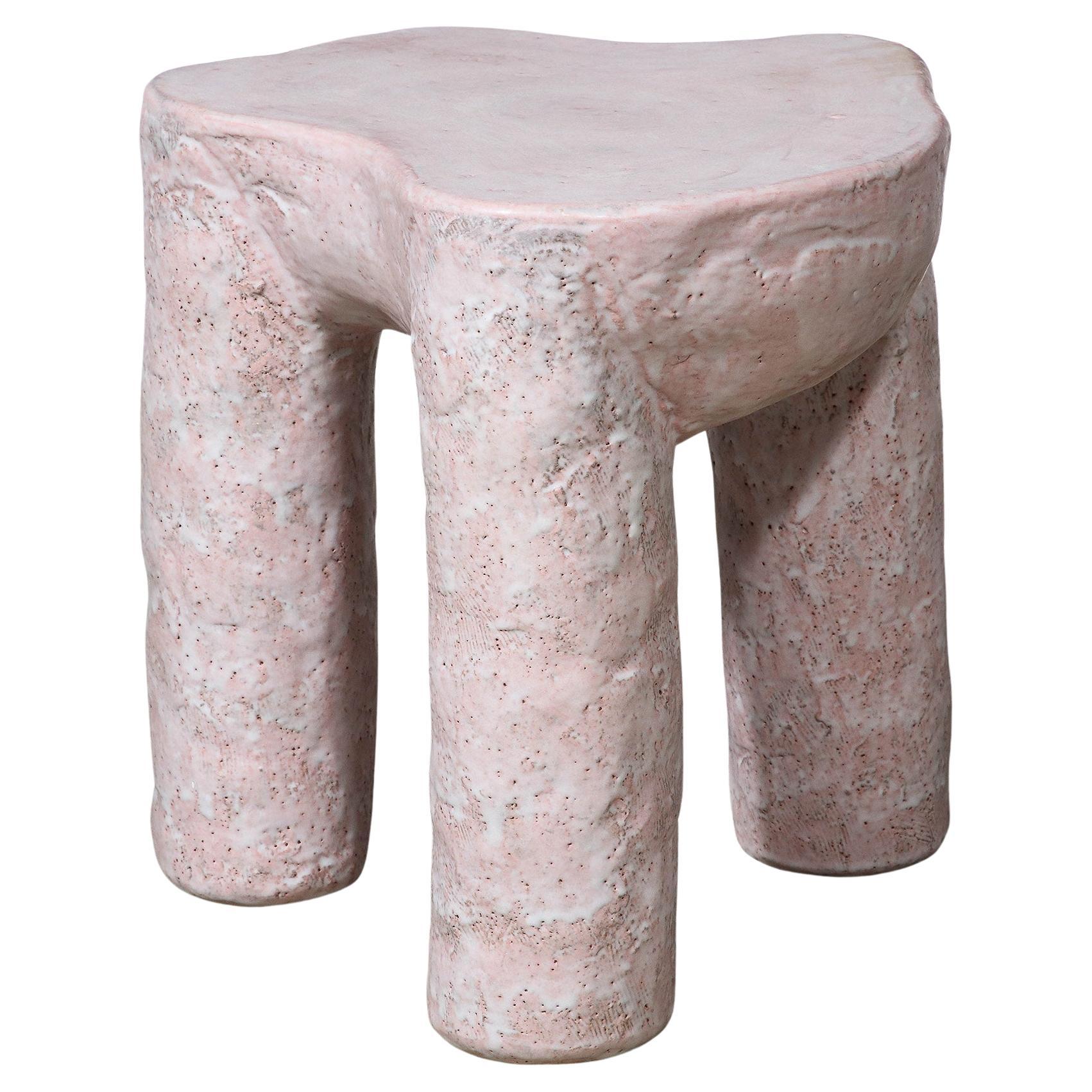 Side Table in Rose by River Valadez For Sale