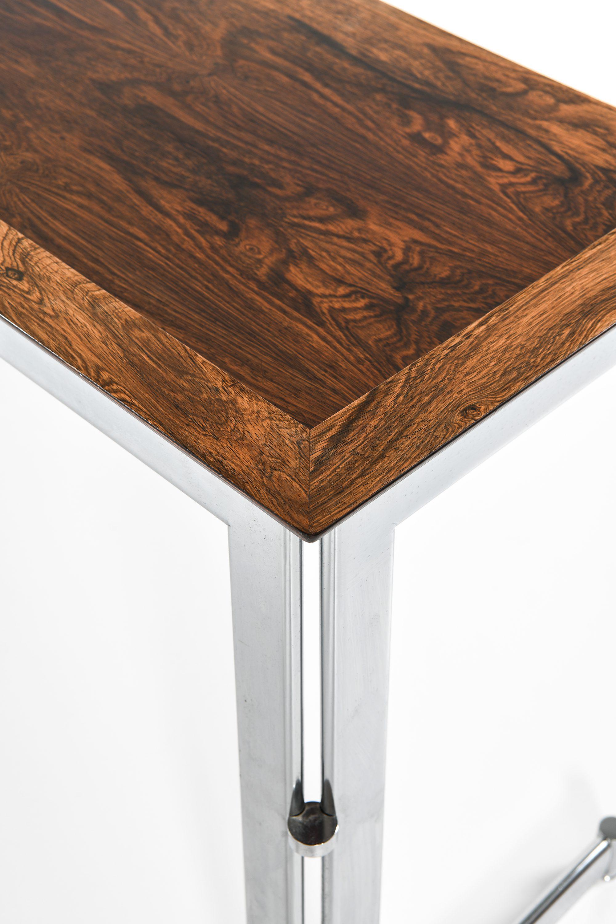 Table d'appoint en bois de rose et acier chromé de Jan Lunde Knudsen, années 1960 en vente 1