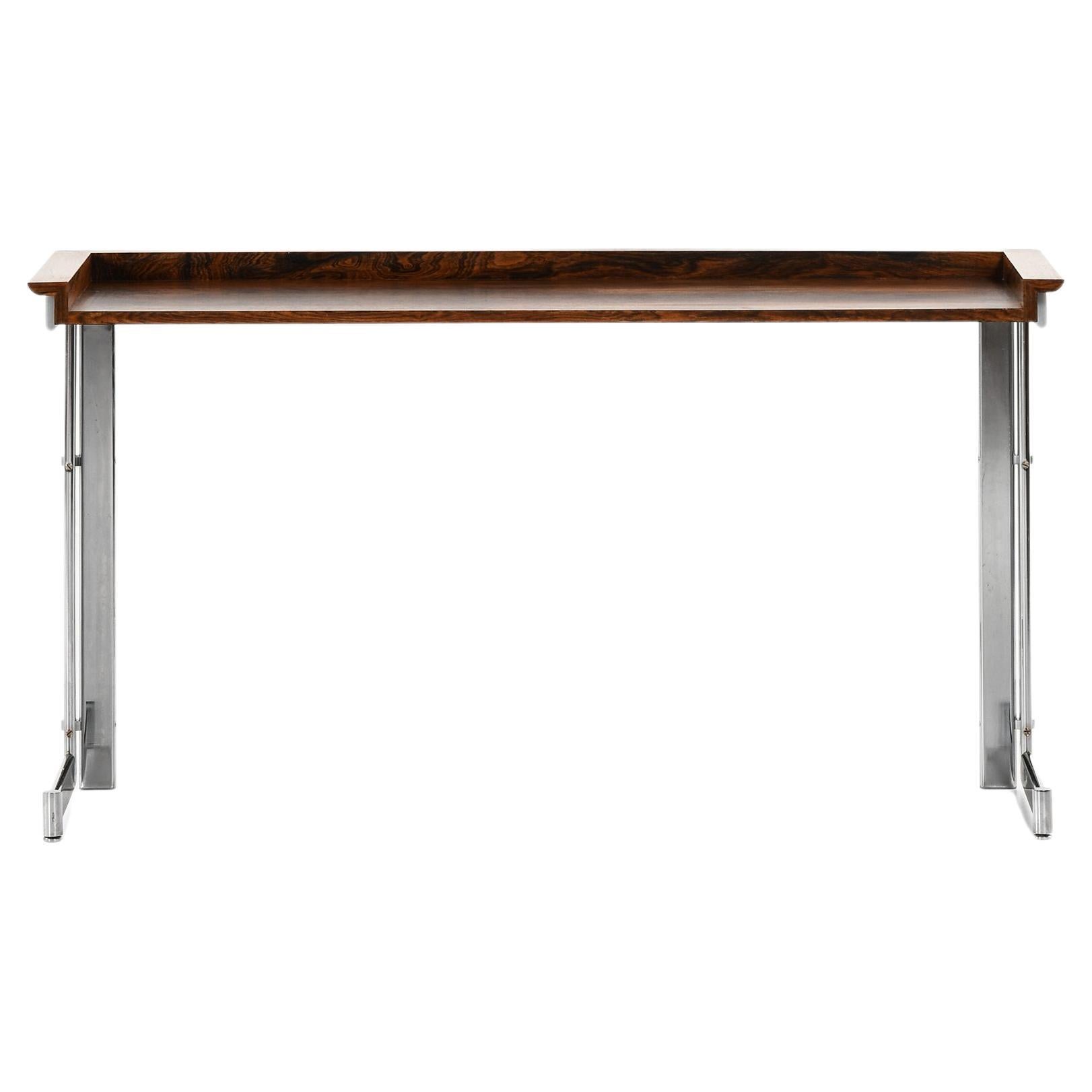 Side Table in Rosewood and Chromed Steel by Jan Lunde Knudsen, 1960's