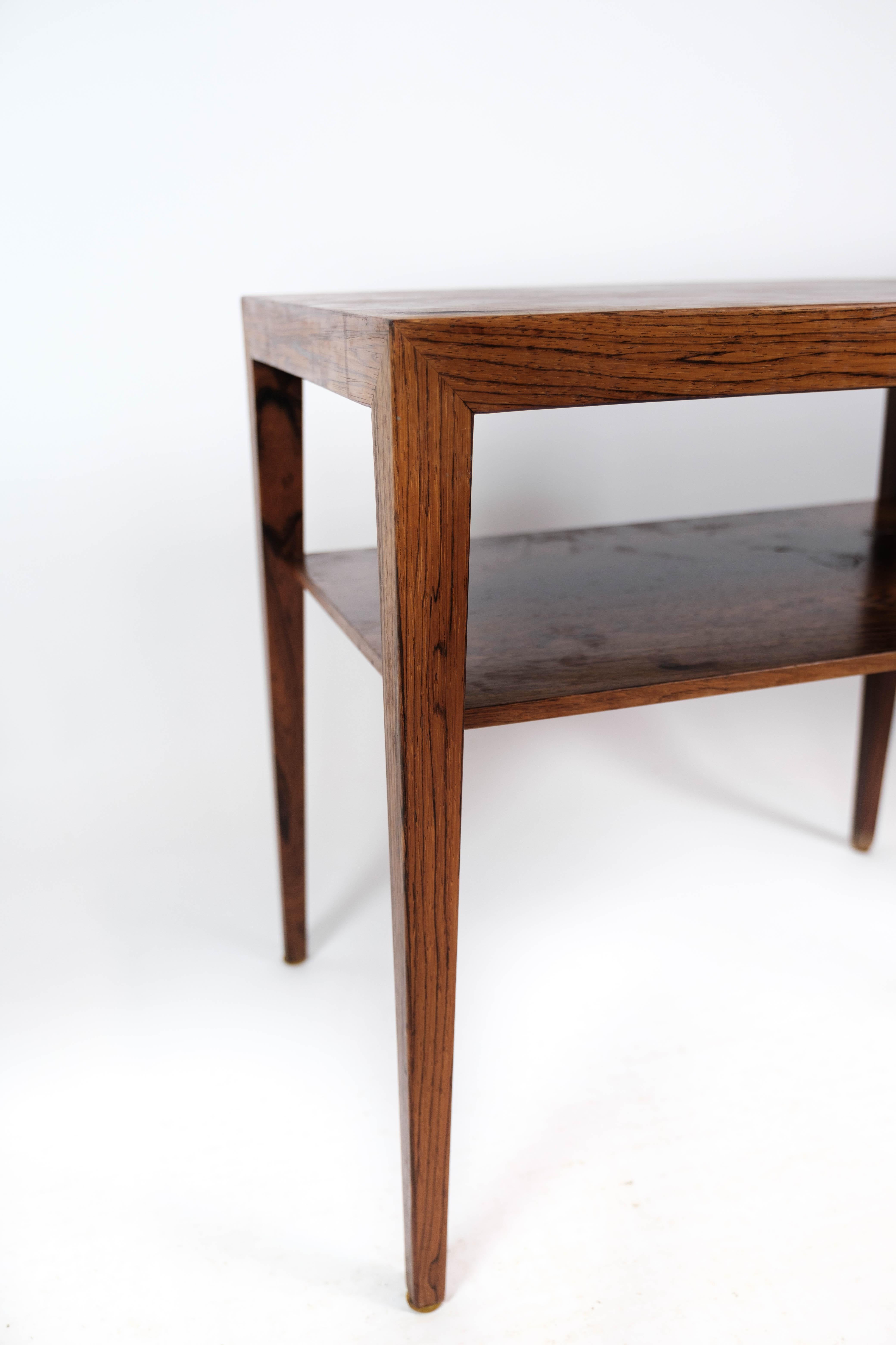 Scandinavian Modern Side Table in Rosewood by Severin Hansen for Haslev, 1960s For Sale