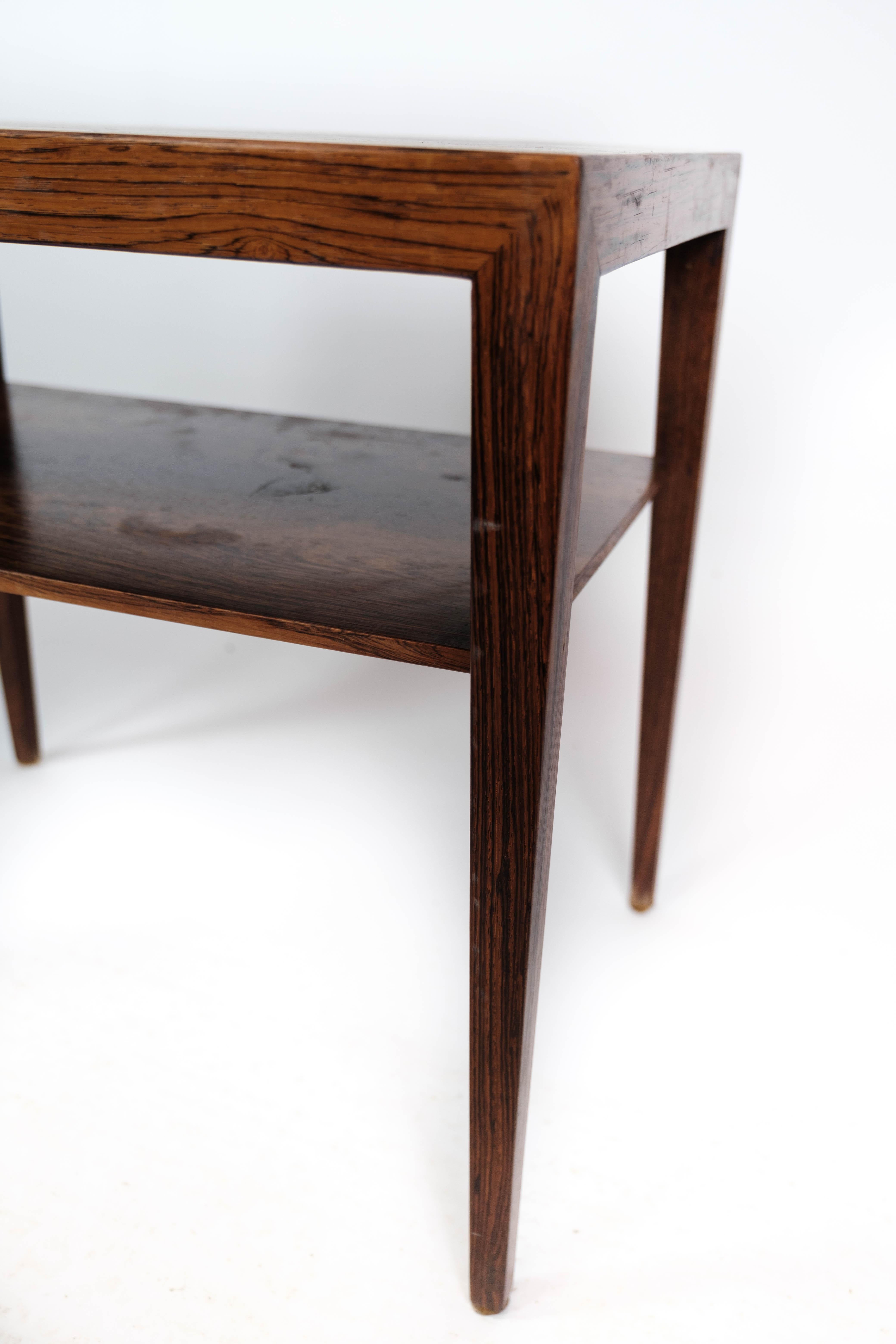 Danish Side Table in Rosewood by Severin Hansen for Haslev, 1960s For Sale