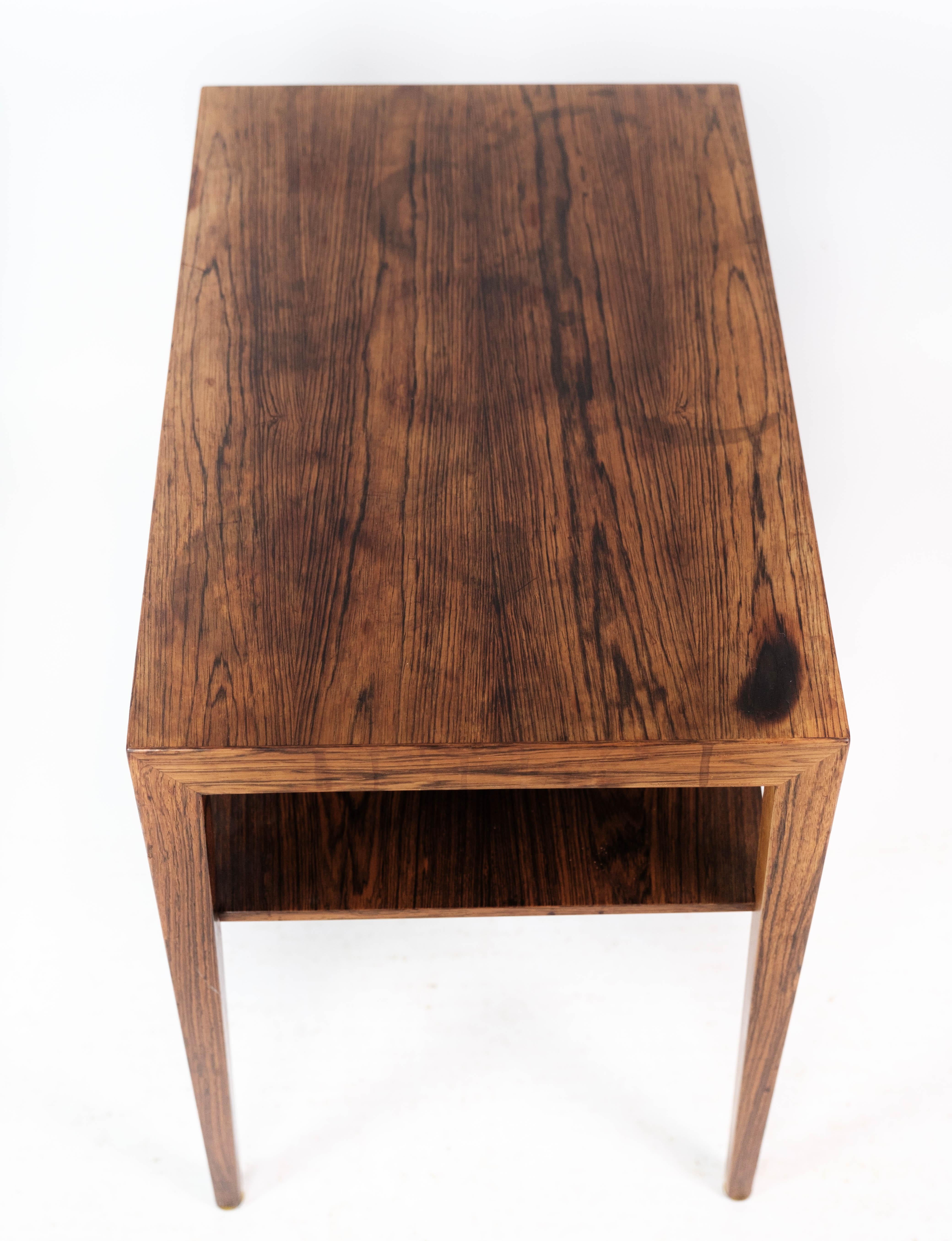 Side Table Made In Rosewood By Severin Hansen For Haslev Furniture From 1960s For Sale 2