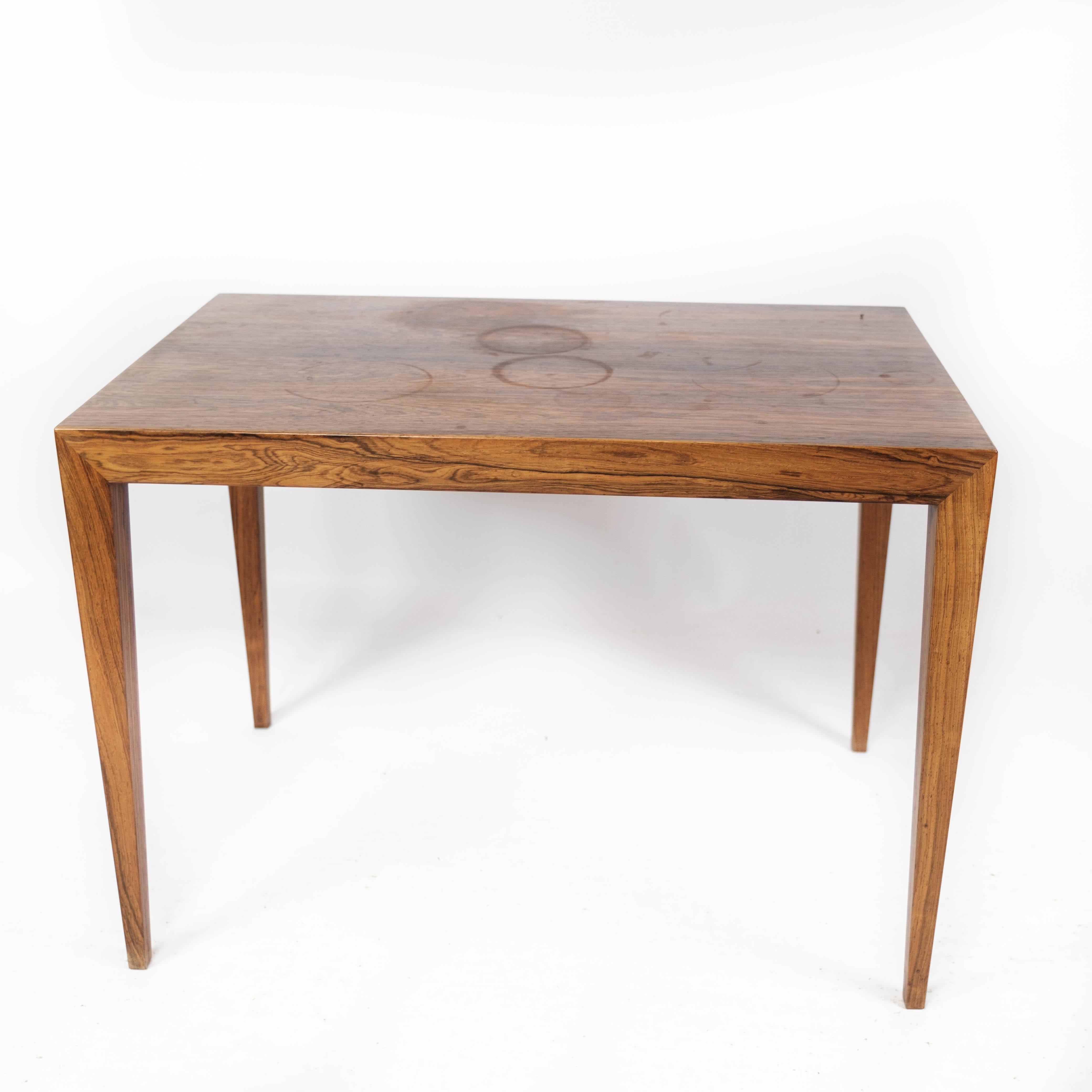 Side table in rosewood designed by Severin Hansen for Haslev Furniture in the 1960s. The table is in great vintage condition.