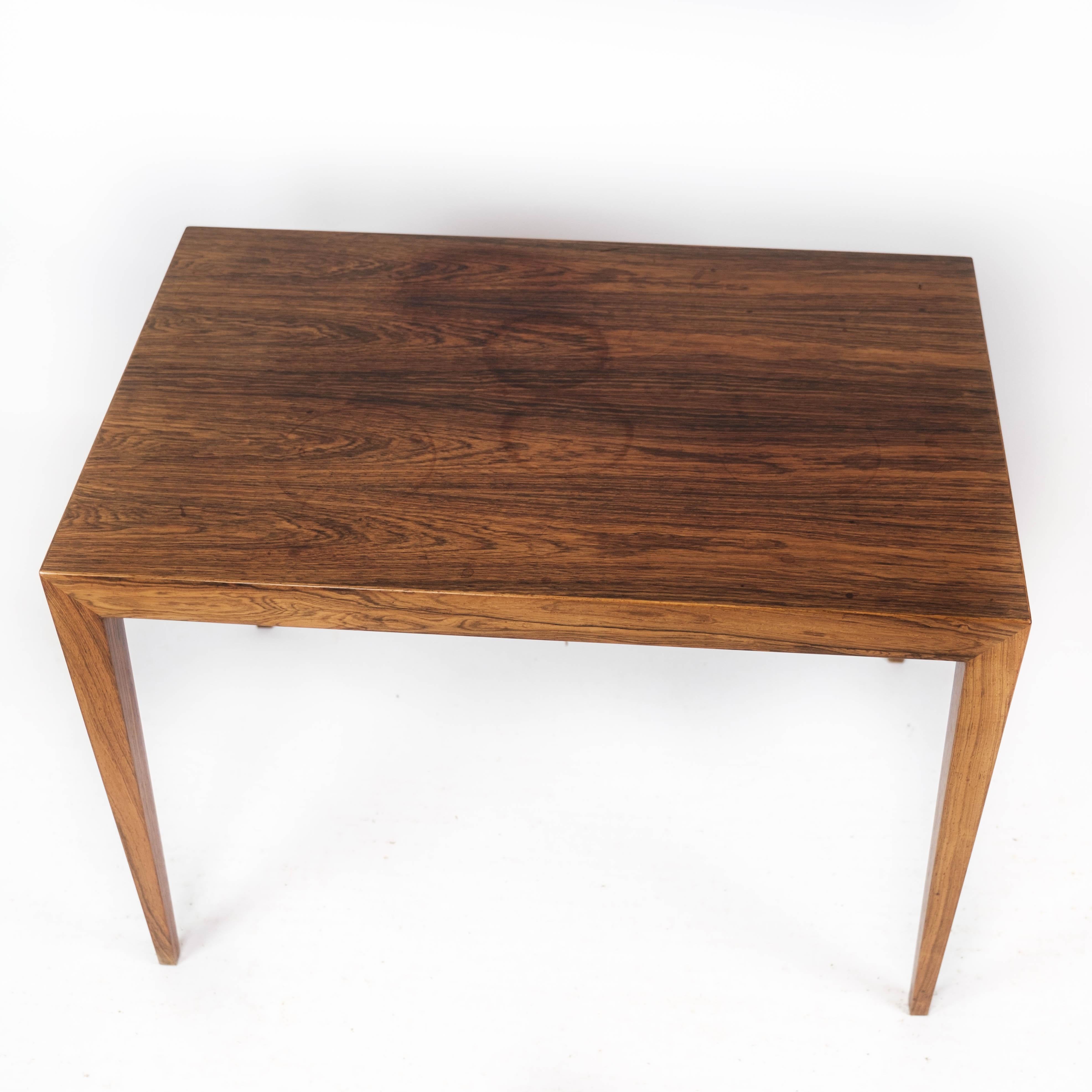 Scandinavian Modern Side Table in Rosewood Designed by Severin Hansen for Haslev Furniture, 1960s For Sale
