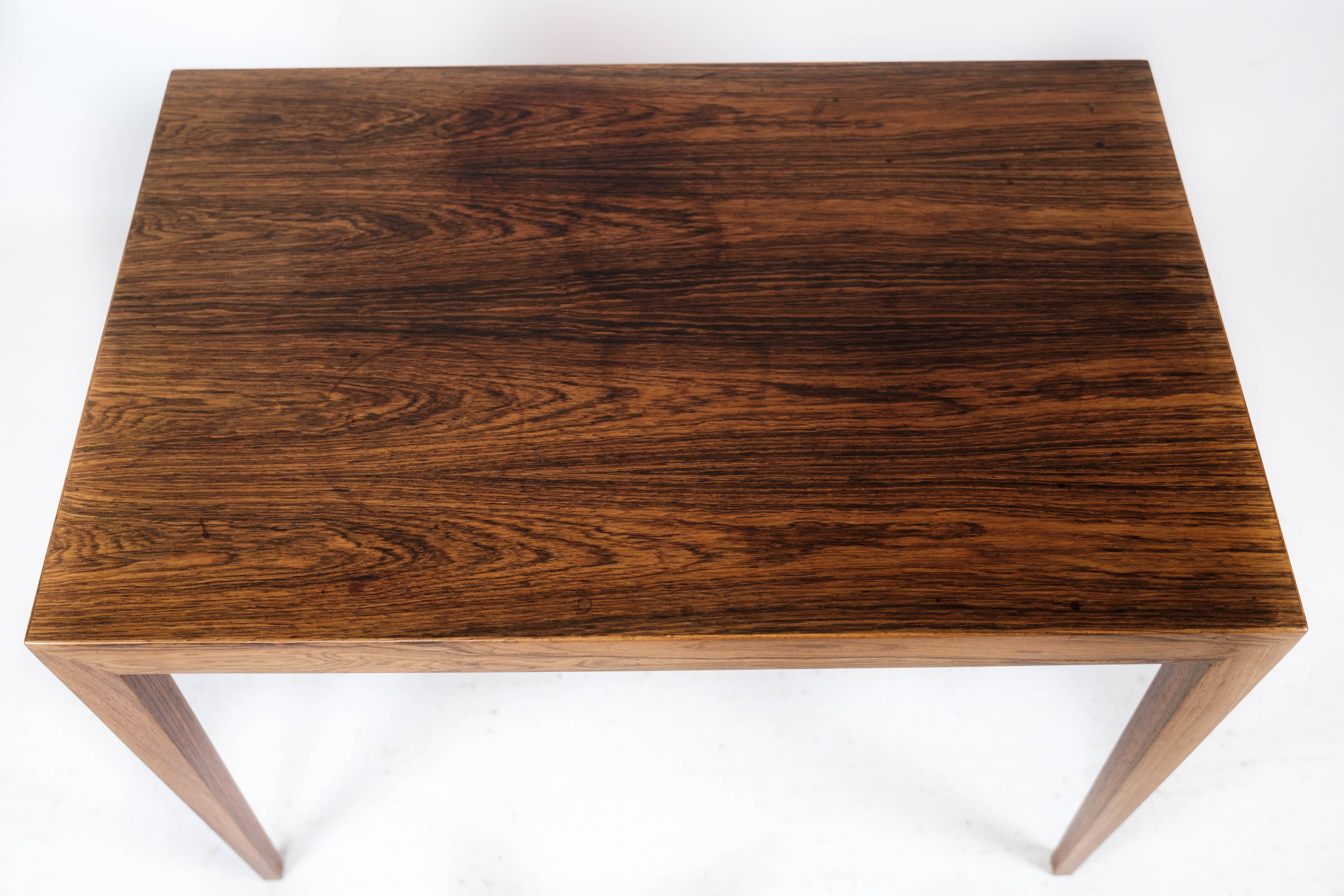 Danish Side Table in Rosewood Designed by Severin Hansen for Haslev Furniture, 1960s For Sale