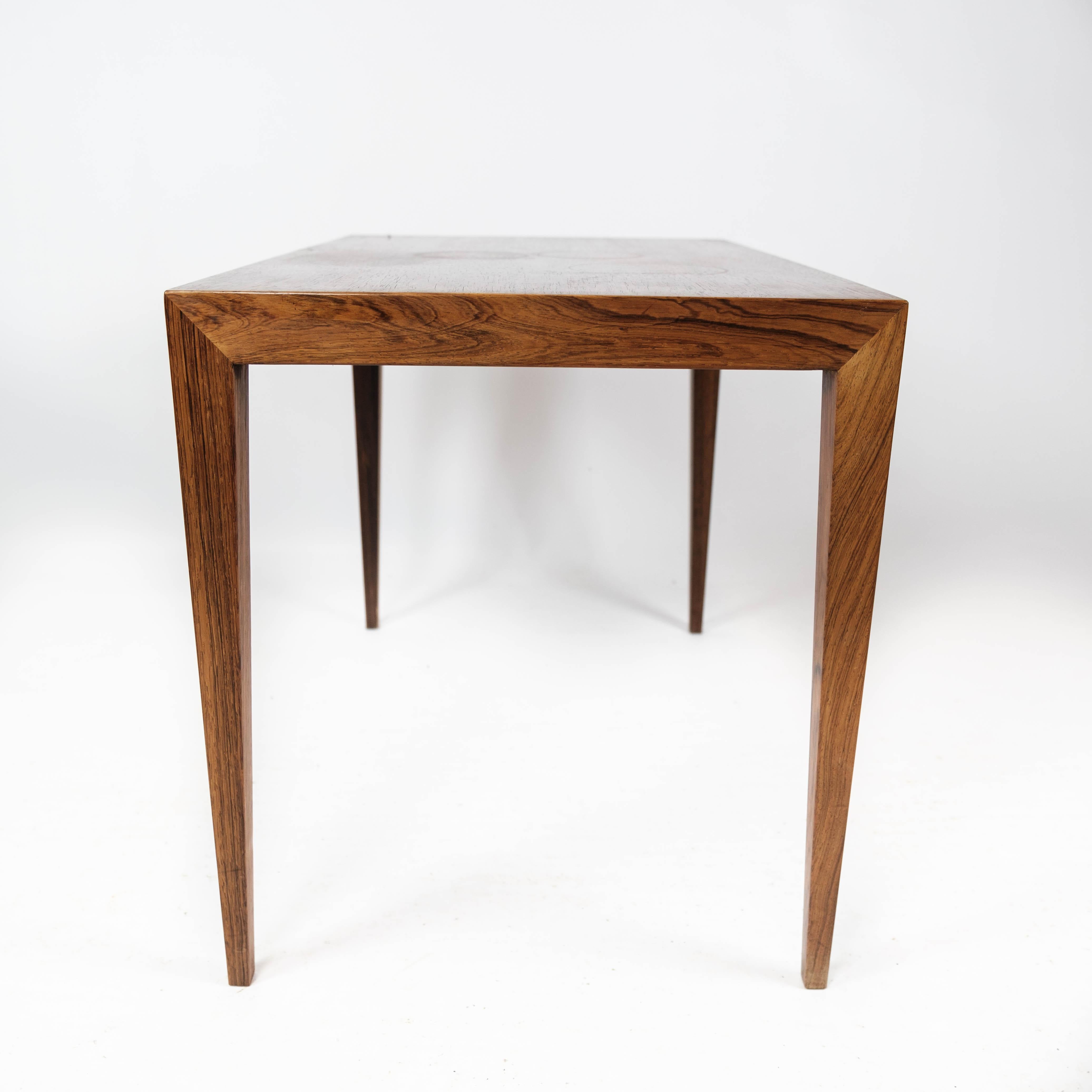 Mid-20th Century Side Table Made In Rosewood By Severin Hansen For Haslev Furniture From 1960s For Sale