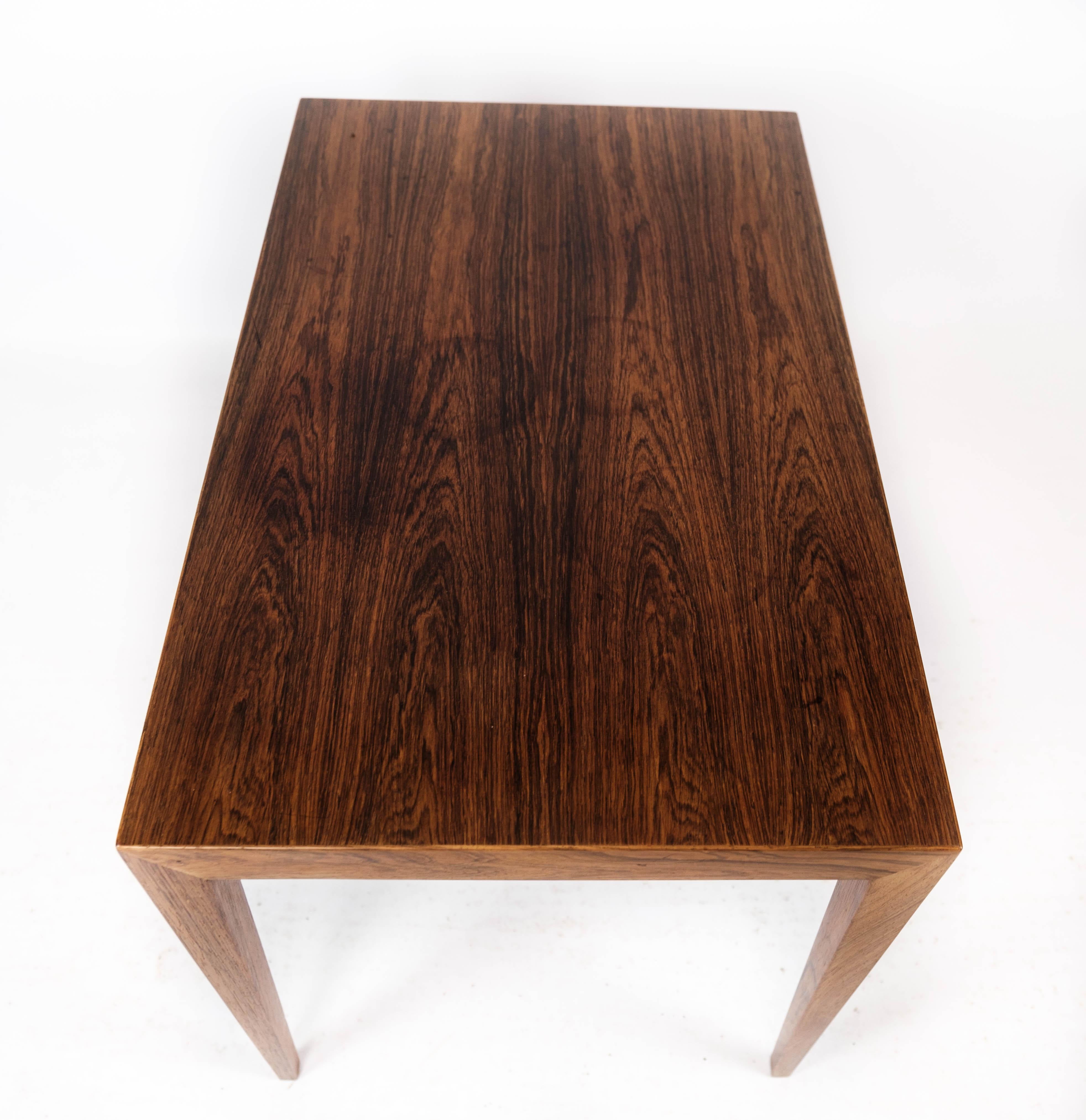 Side Table Made In Rosewood By Severin Hansen For Haslev Furniture From 1960s For Sale 1