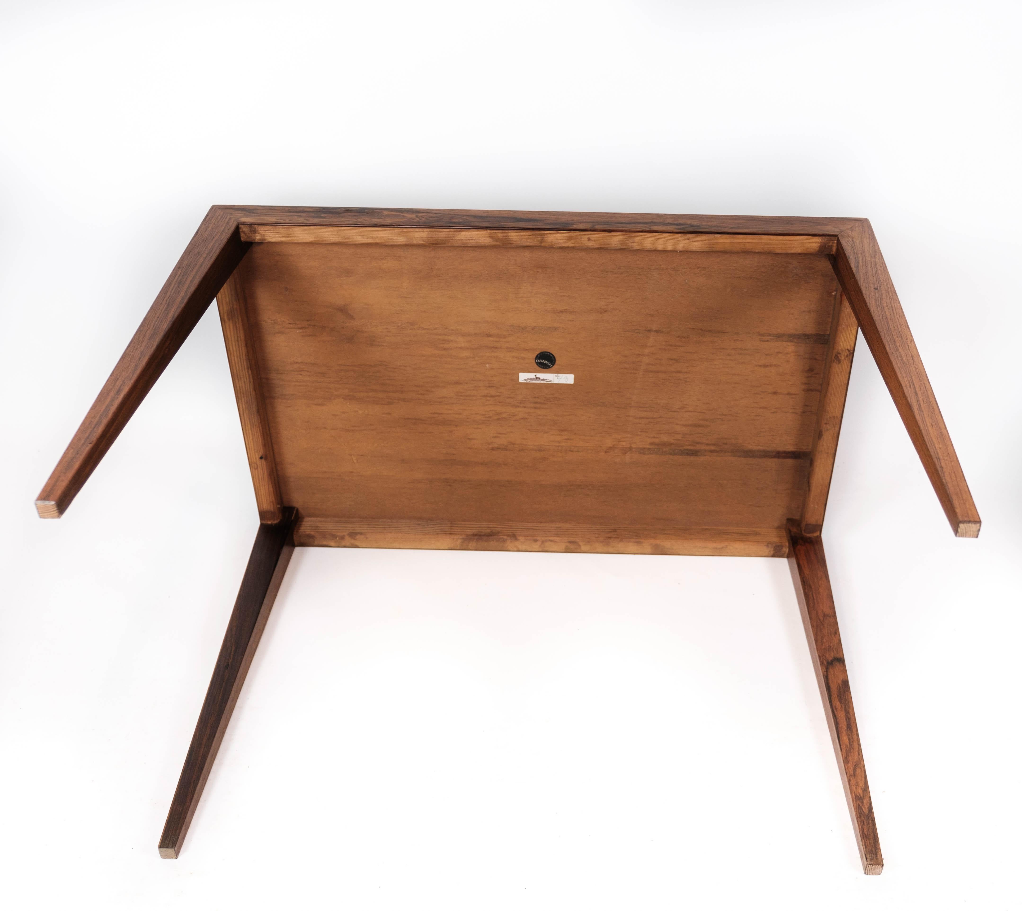 Side Table Made In Rosewood By Severin Hansen For Haslev Furniture From 1960s For Sale 2