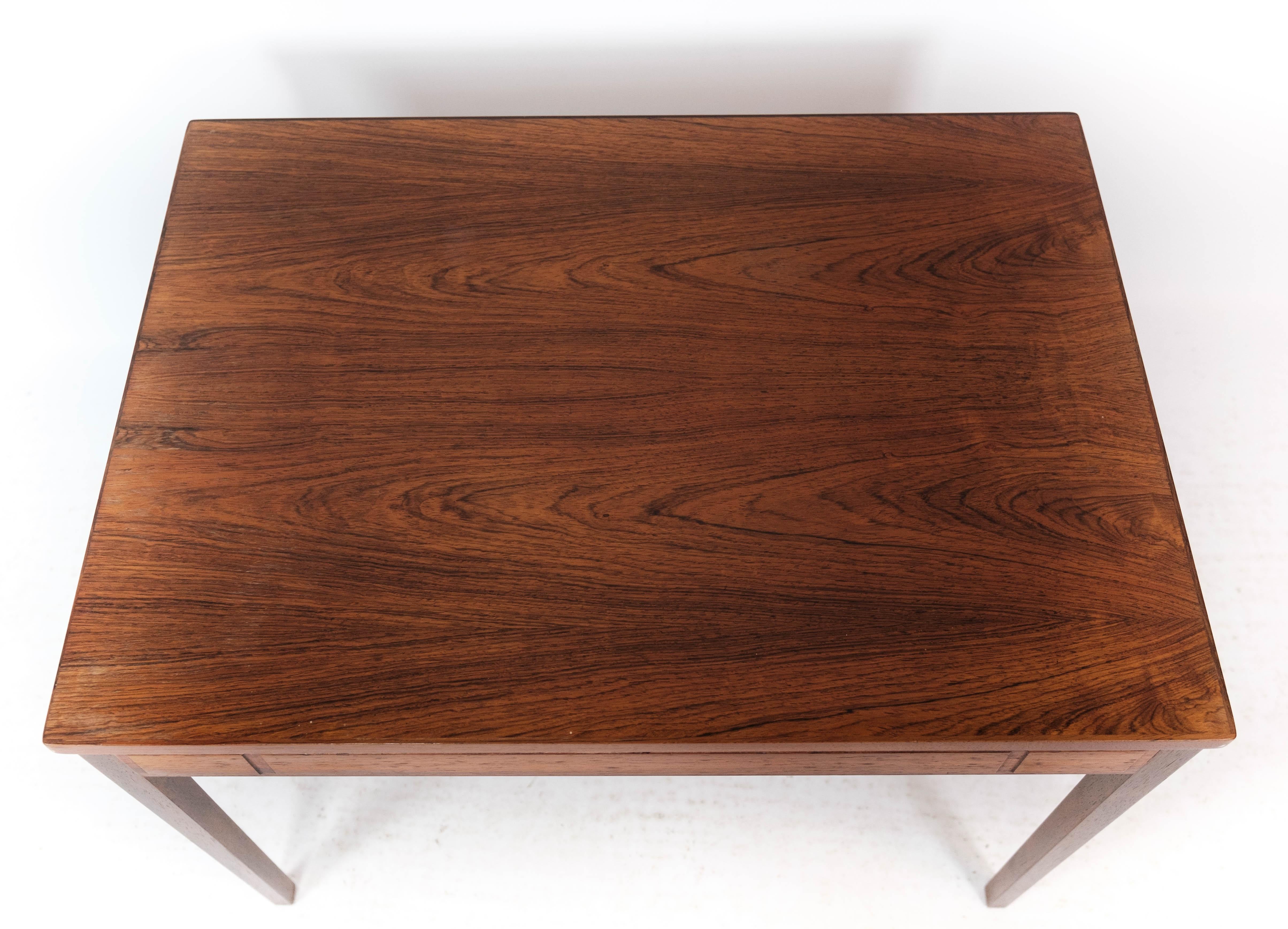 Side Table Made In Rosewood Of Danish Design From 1960s For Sale 2