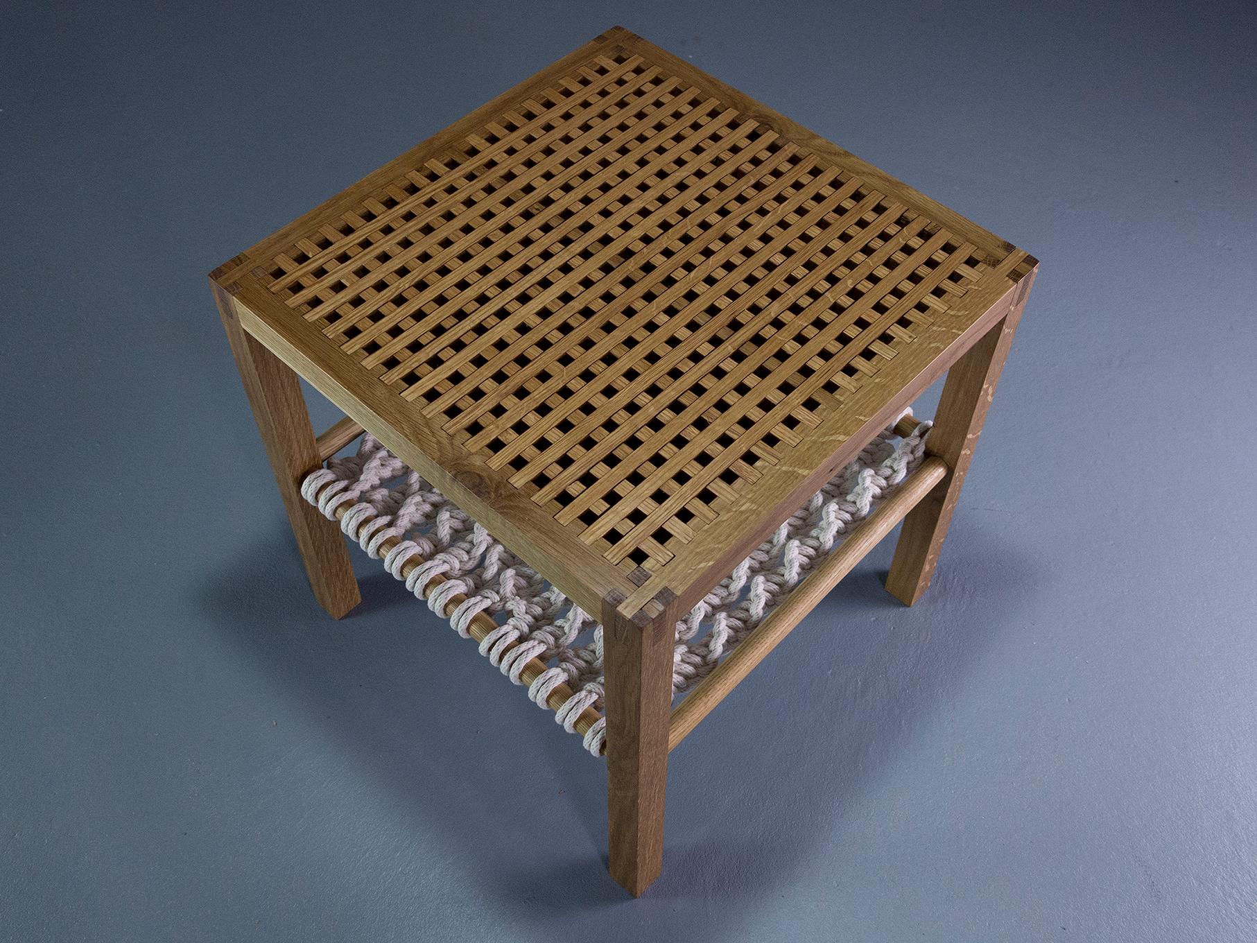 white lattice coffee table