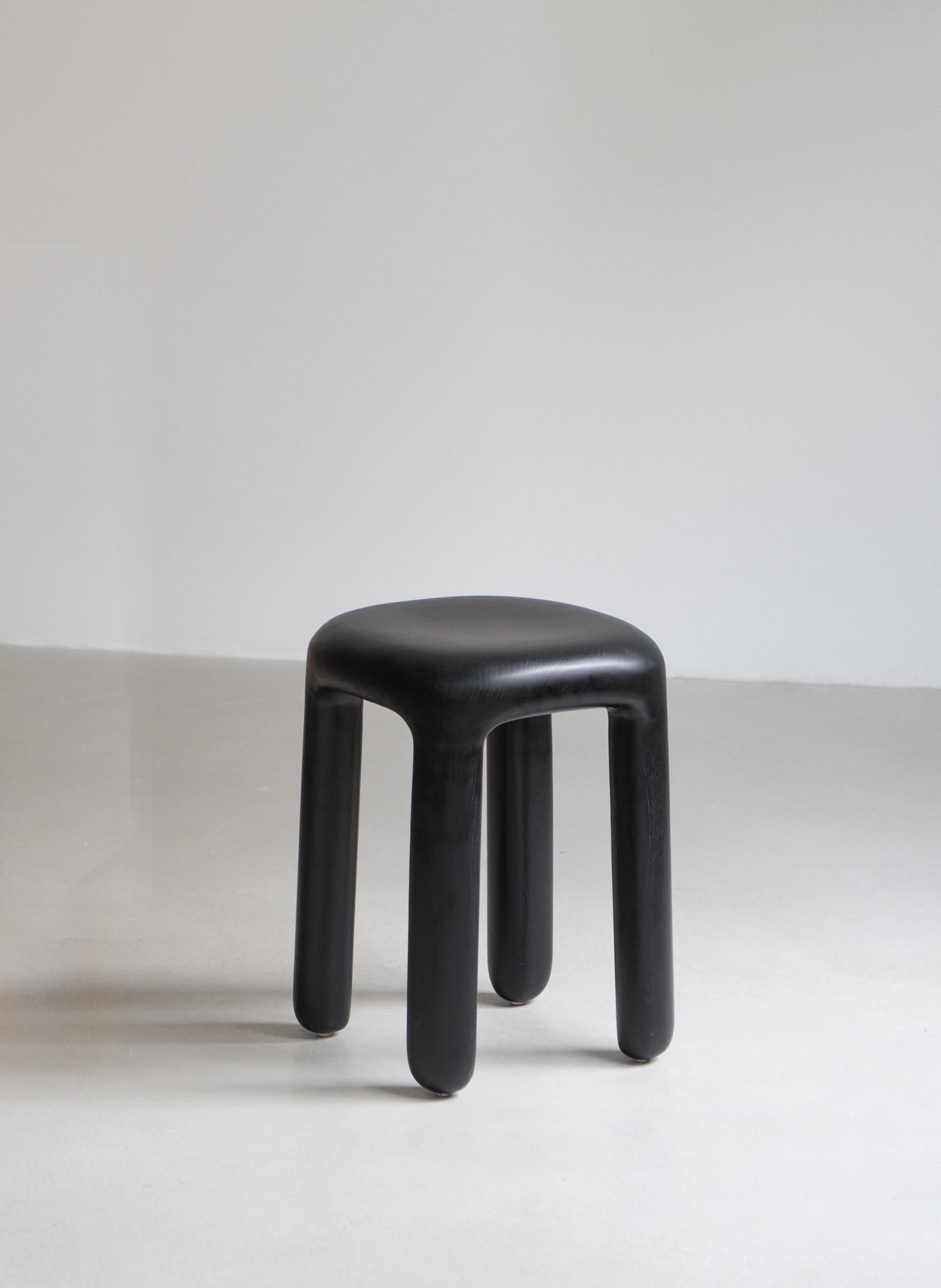 Modern contemporary, asian modern Side Table / stool in stained wood, Bold side table For Sale