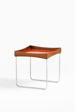 Beistelltisch aus Stahl und Teakholz von Hermann Bongaard, 1960er Jahre