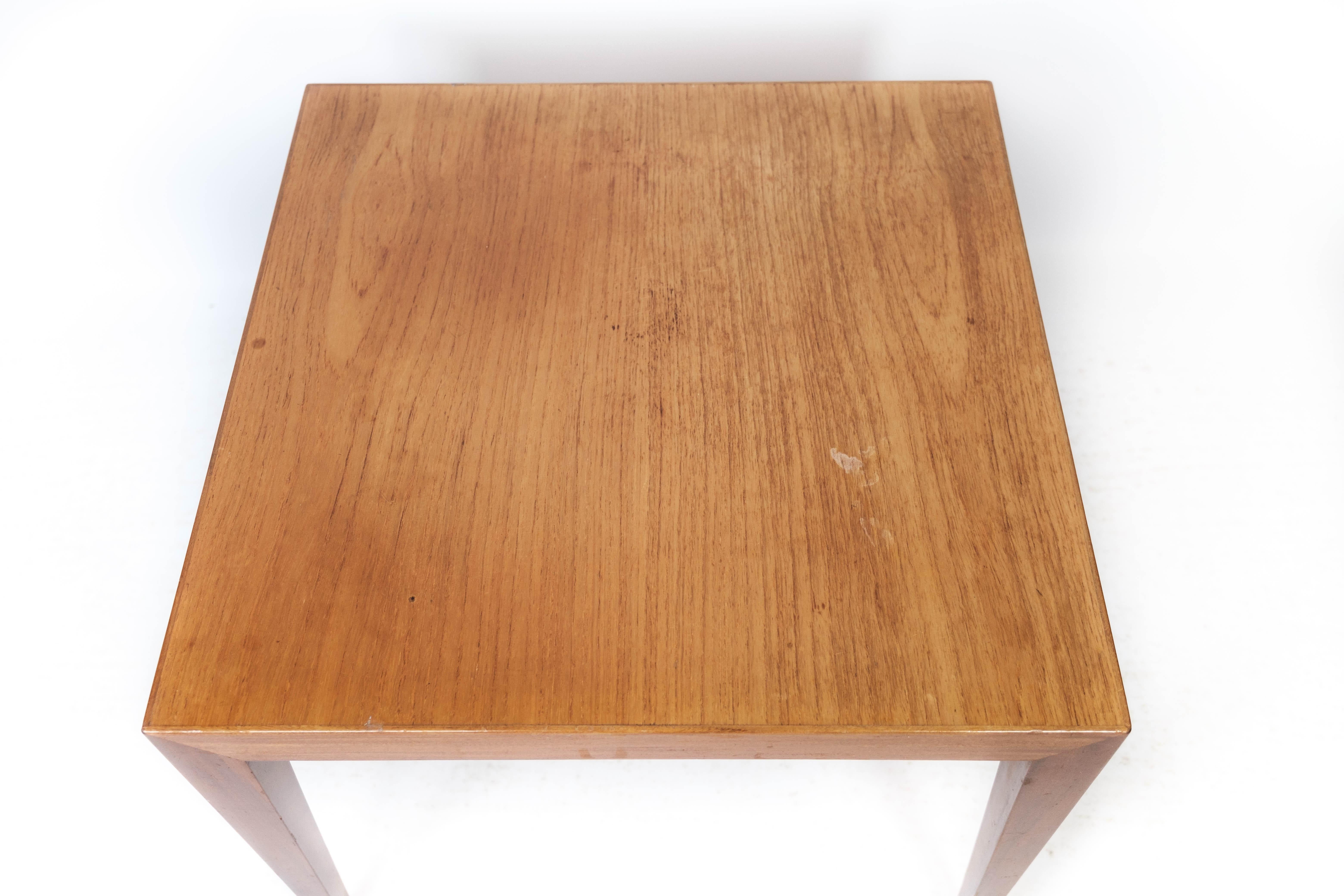 Scandinavian Modern Side Table in Teak of Danish Design Manufactured by Haslev Furniture, 1960s For Sale