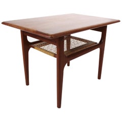 Side Table in Teak with Shelf in Papercord of Danish Design from the 1960s