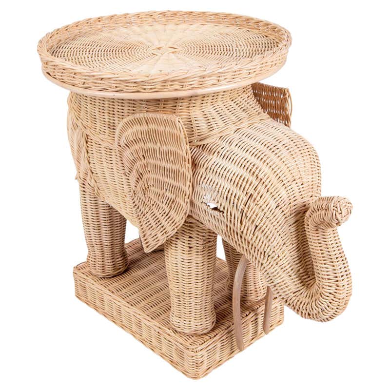 Wicker Elephant - 35 For Sale on 1stDibs | wicker elephant table ...