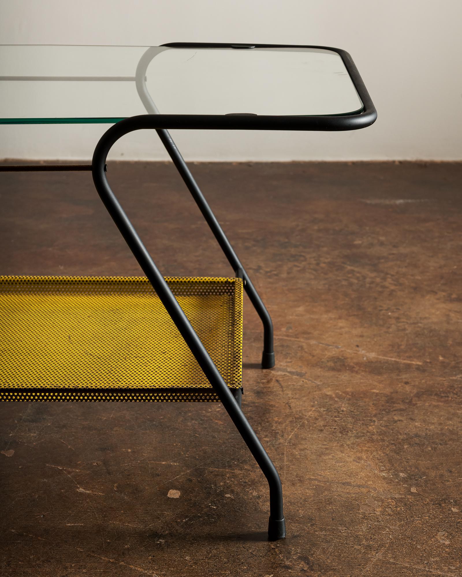 Brass Side Table in the Style of Mathieu Matégot, France 1950s