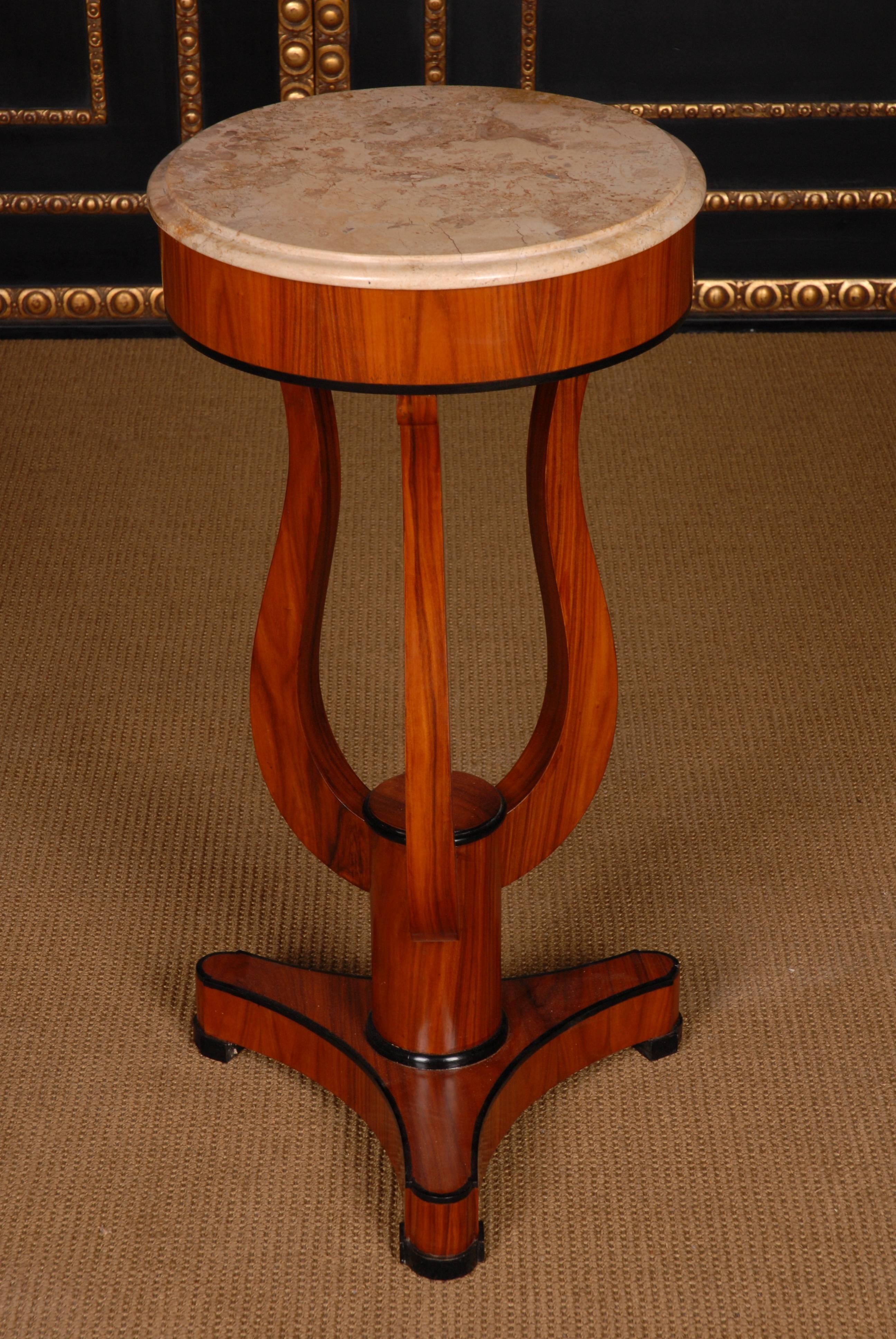 Side Table in antique Viennese Biedermeier Style marble top mahogany veneer For Sale 3