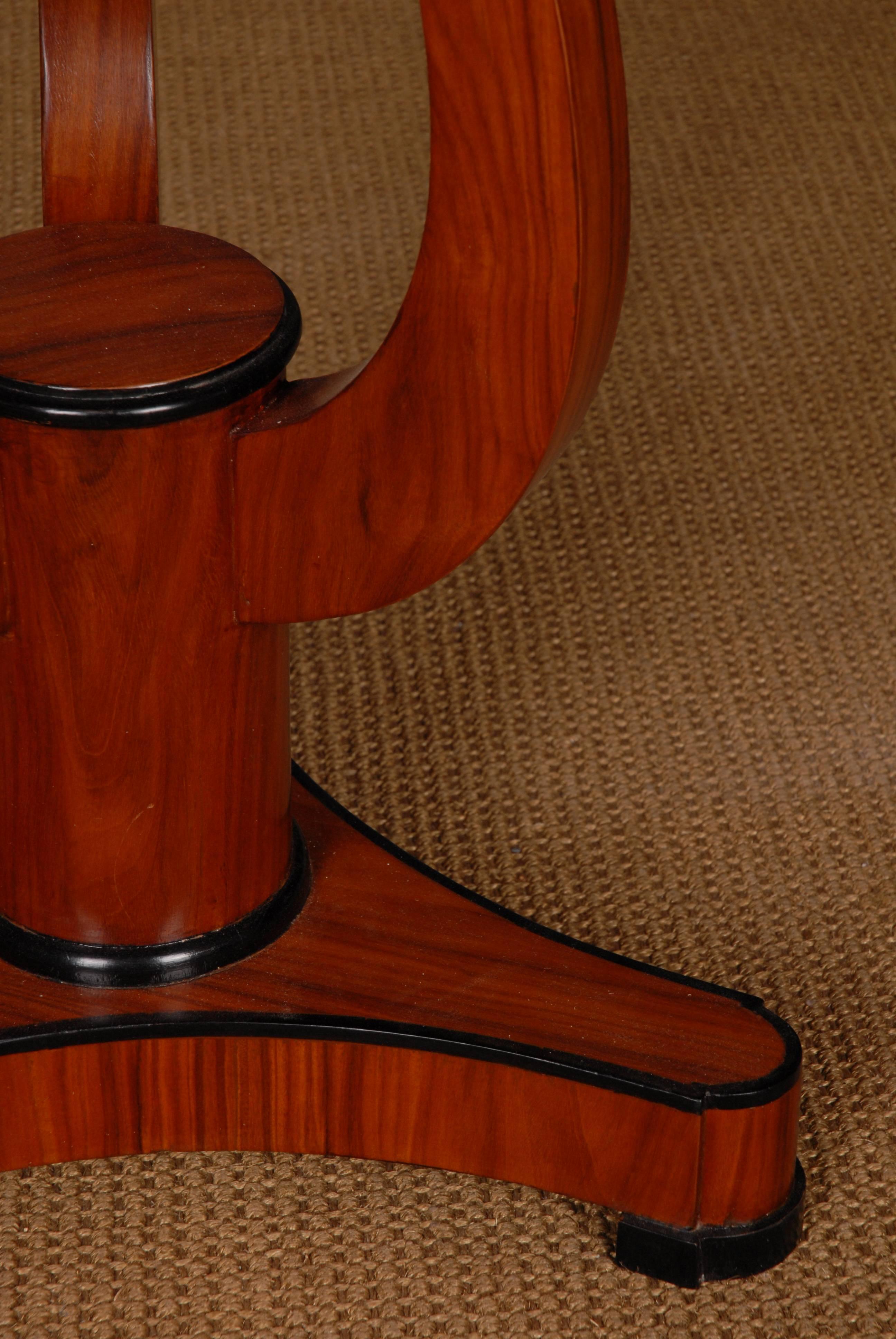 Mahogany Side Table in antique Viennese Biedermeier Style marble top mahogany veneer For Sale