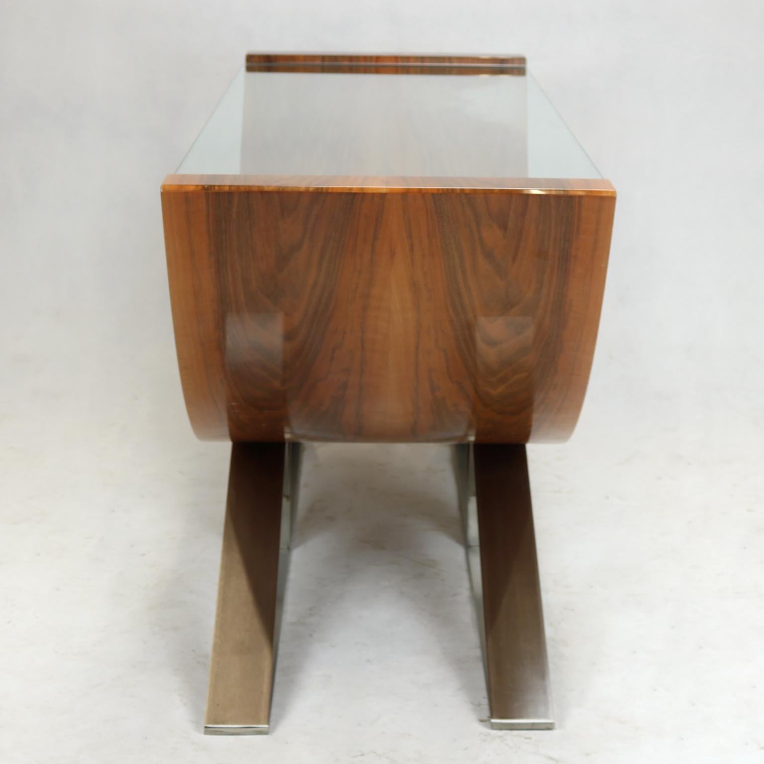 Art Deco Side Table in Walnut, New 2018