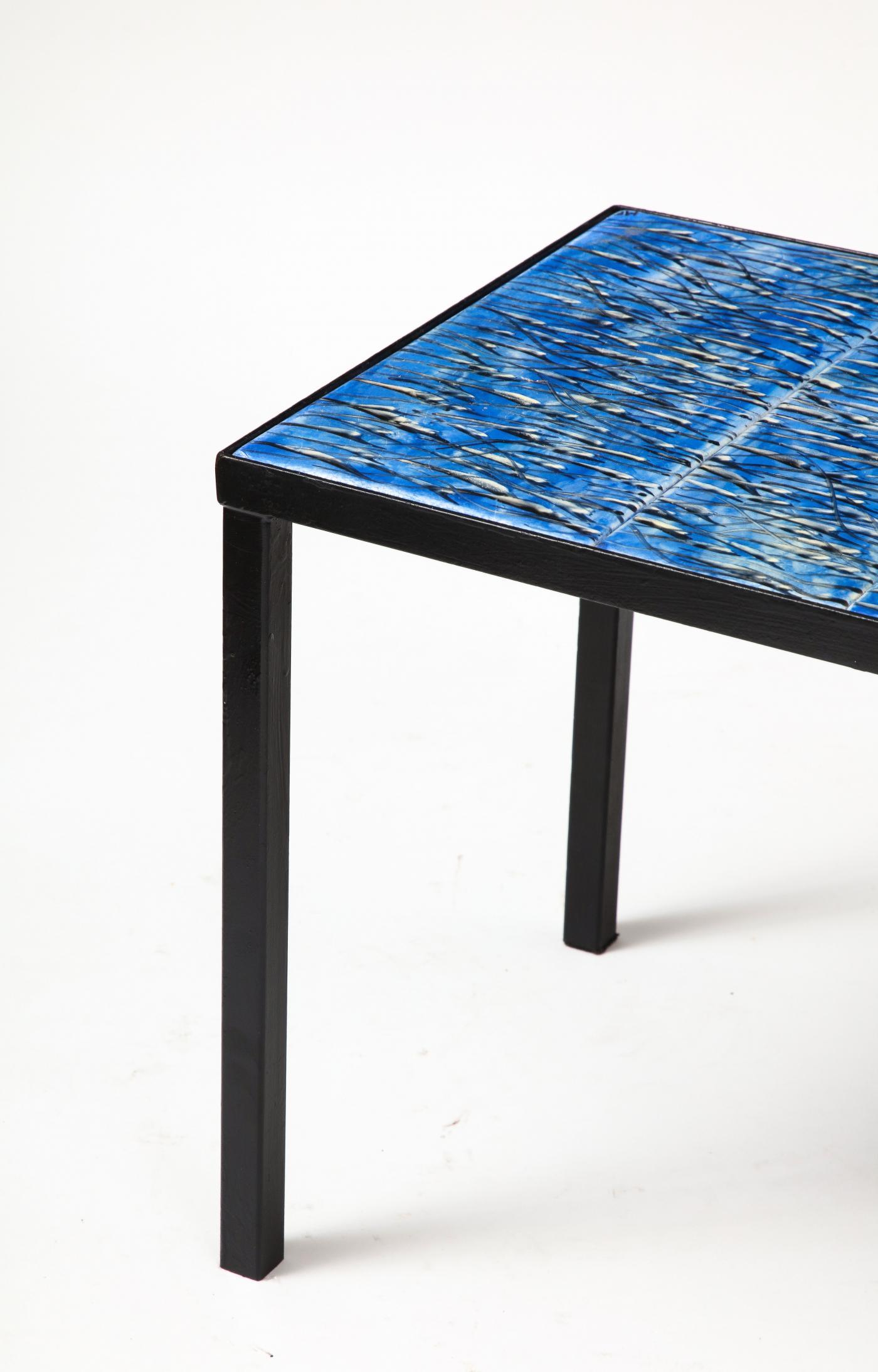 Contemporary Side Table in Wrought Iron by Marius Fernandez and Patrice Dangel, 2019 For Sale