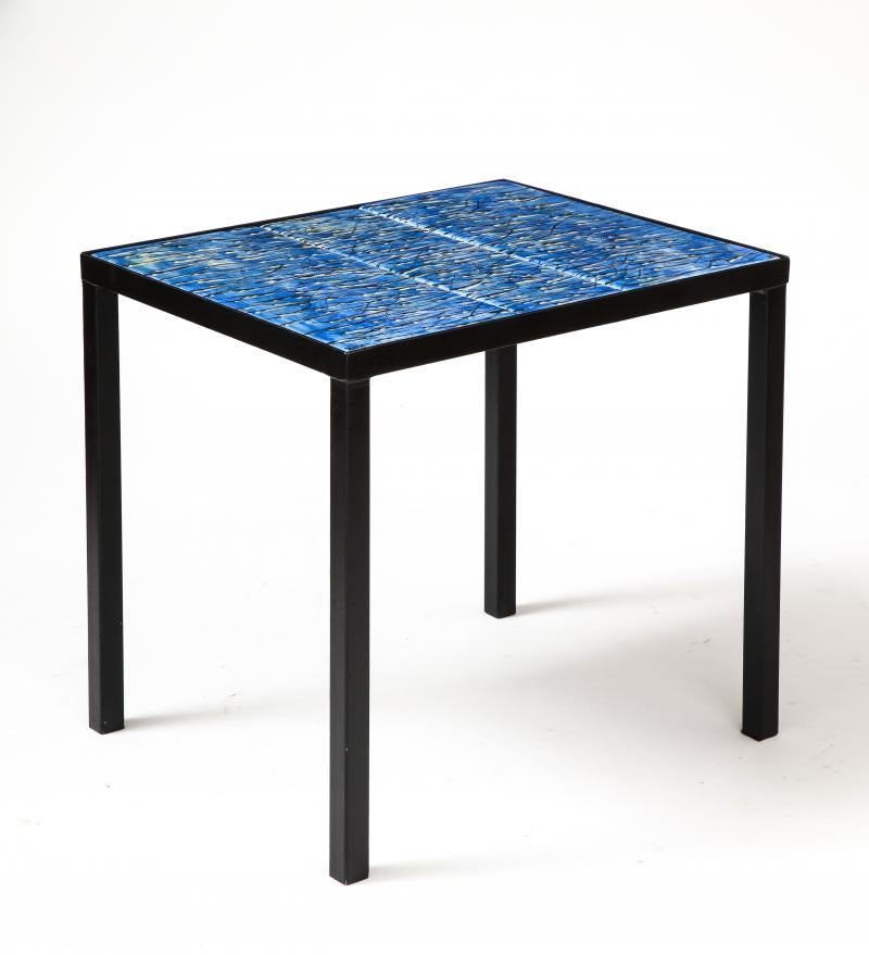Modern Side Table in Wrought Iron by Marius Fernandez and Patrice Dangel, 2019 For Sale
