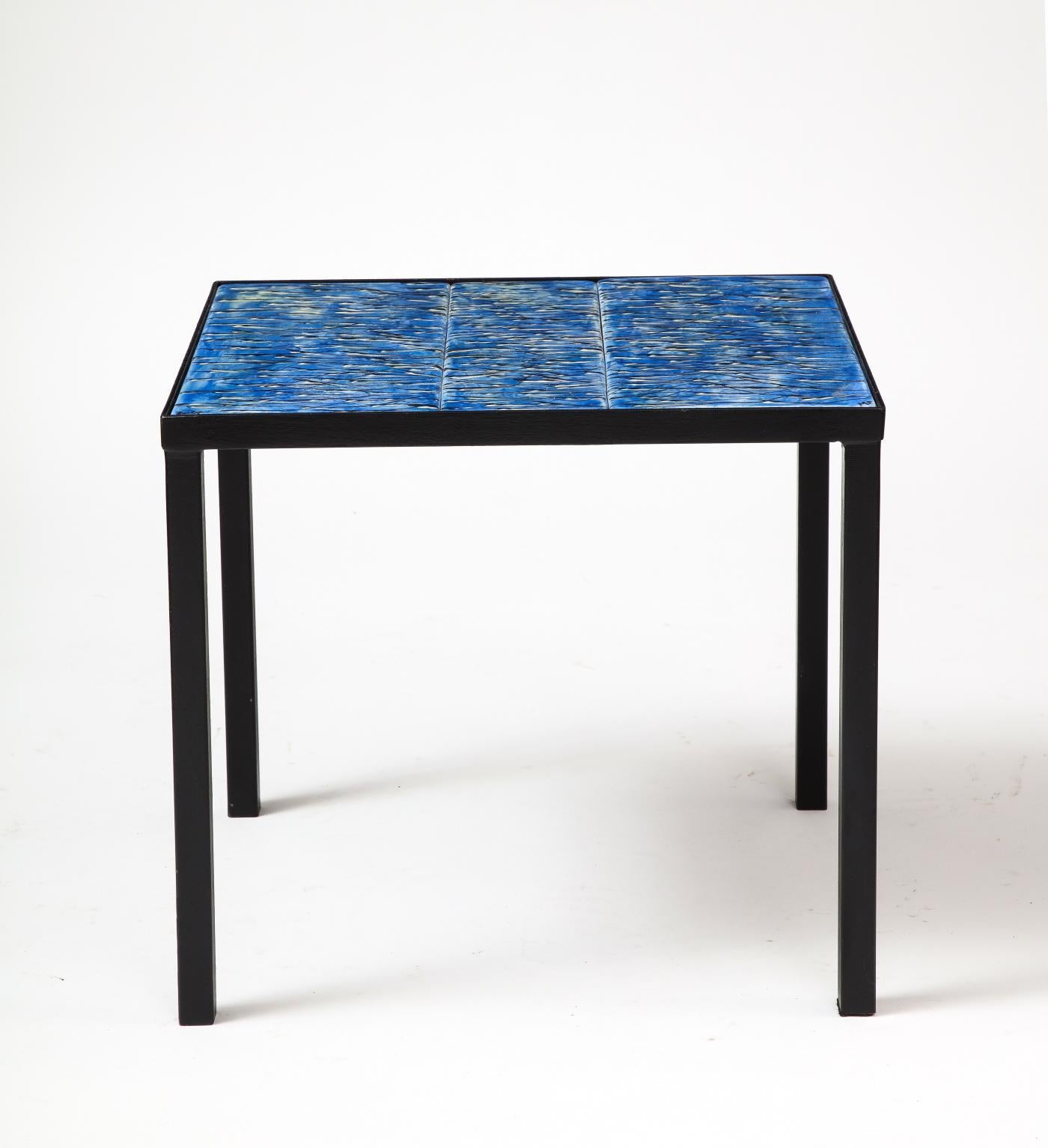 French Side Table in Wrought Iron by Marius Fernandez and Patrice Dangel, 2019 For Sale