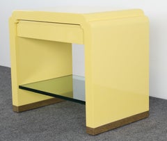 Side Table in Yellow Lacquer by Ron Seff, 1970s