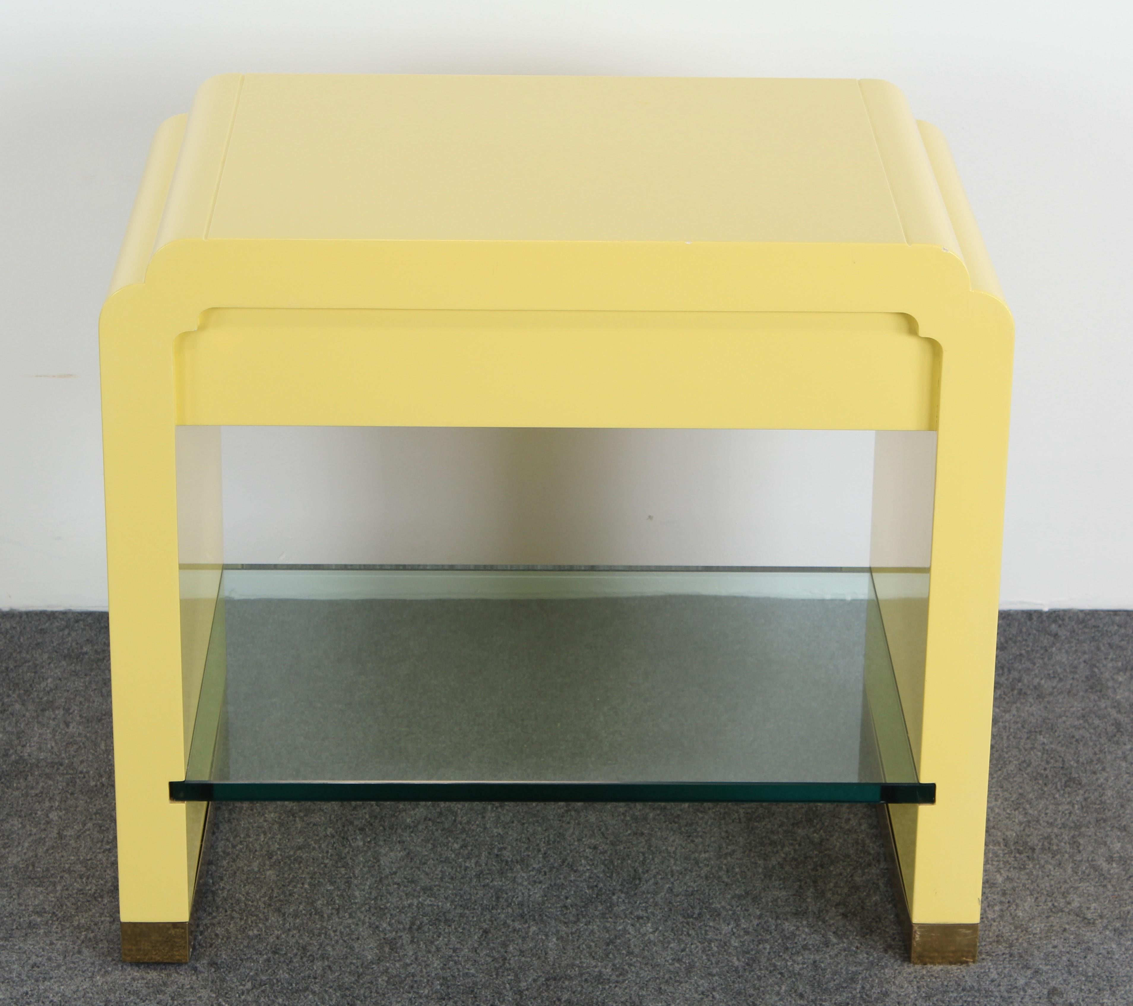 American Side Table in Yellow Lacquer by Ron Seff, 1970s
