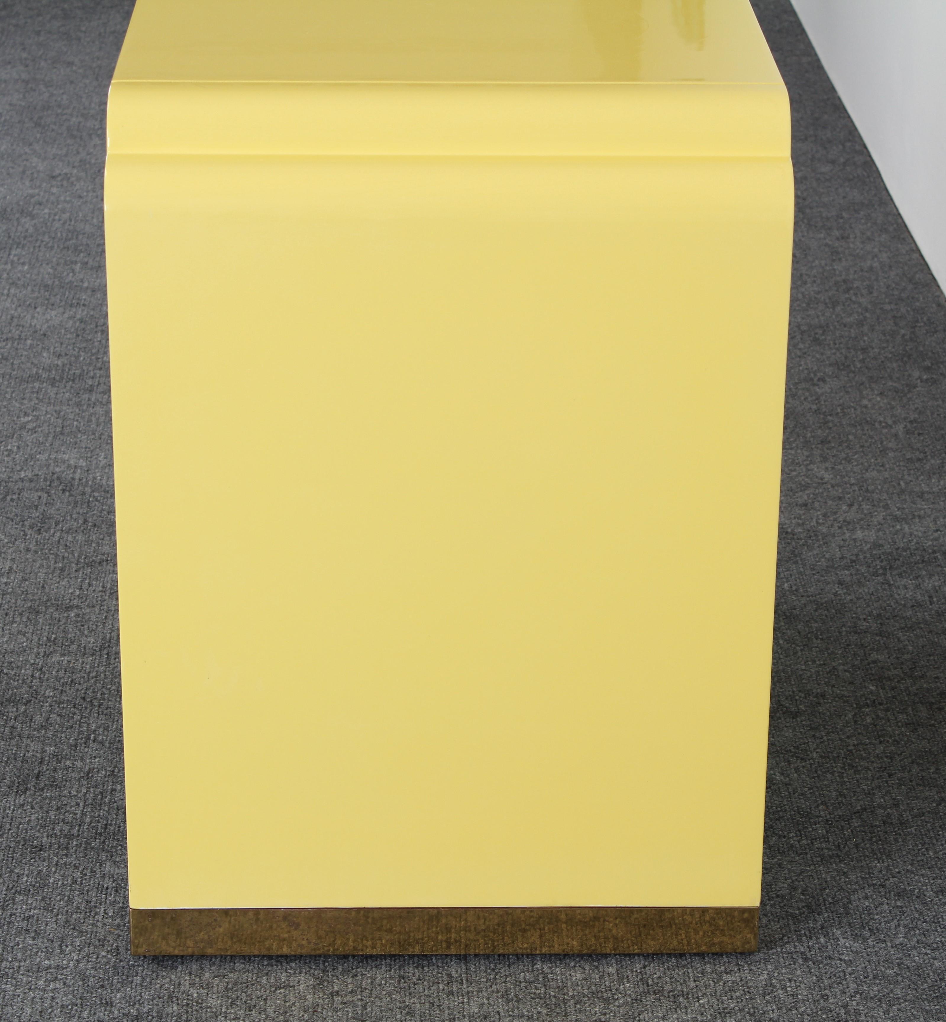 Side Table in Yellow Lacquer by Ron Seff, 1970s 1