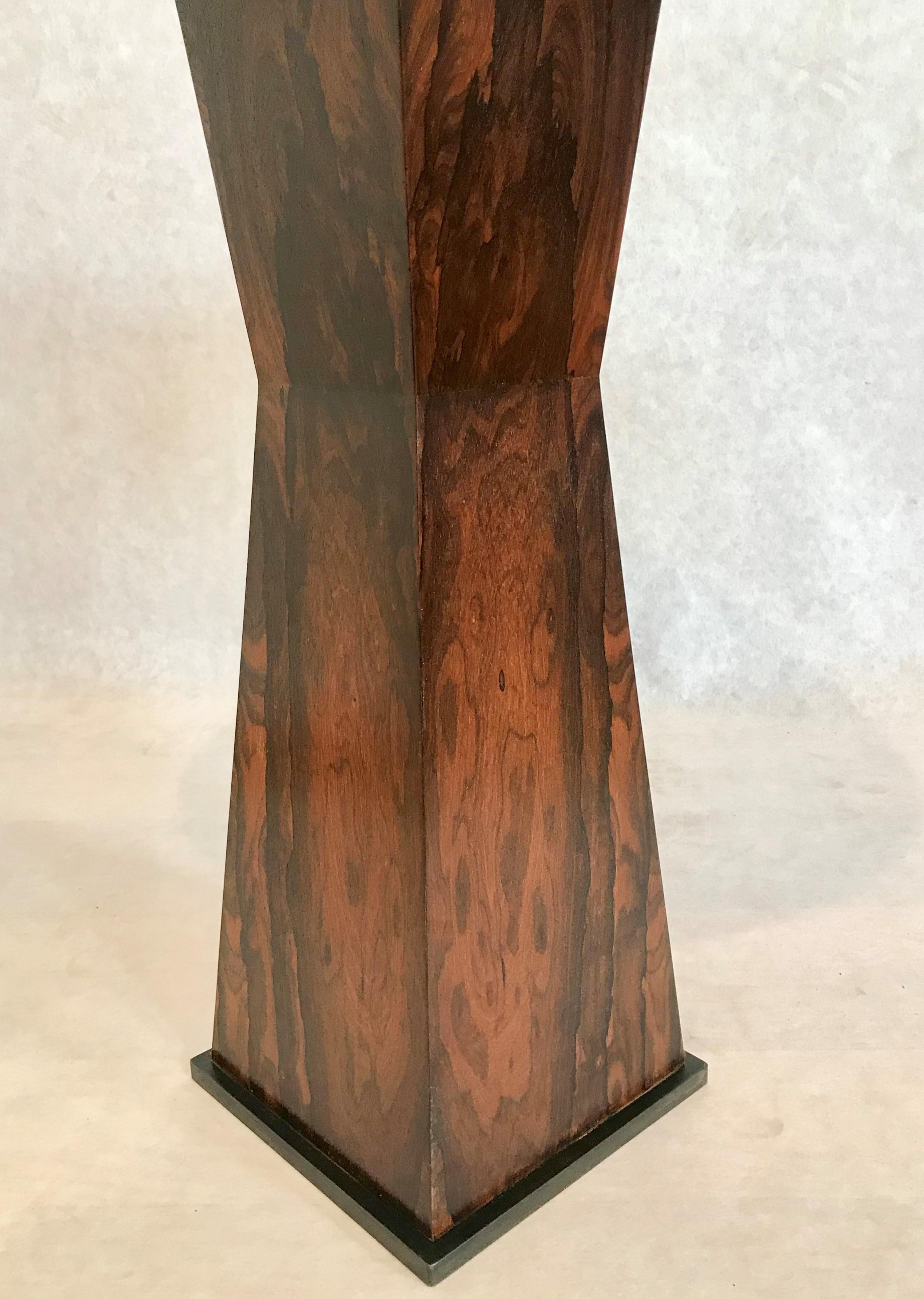 Side table in Zircote wood, absolute black granite and blackened steel

Picture item is available now for the Holidays.
25% off. 

Customizable design.