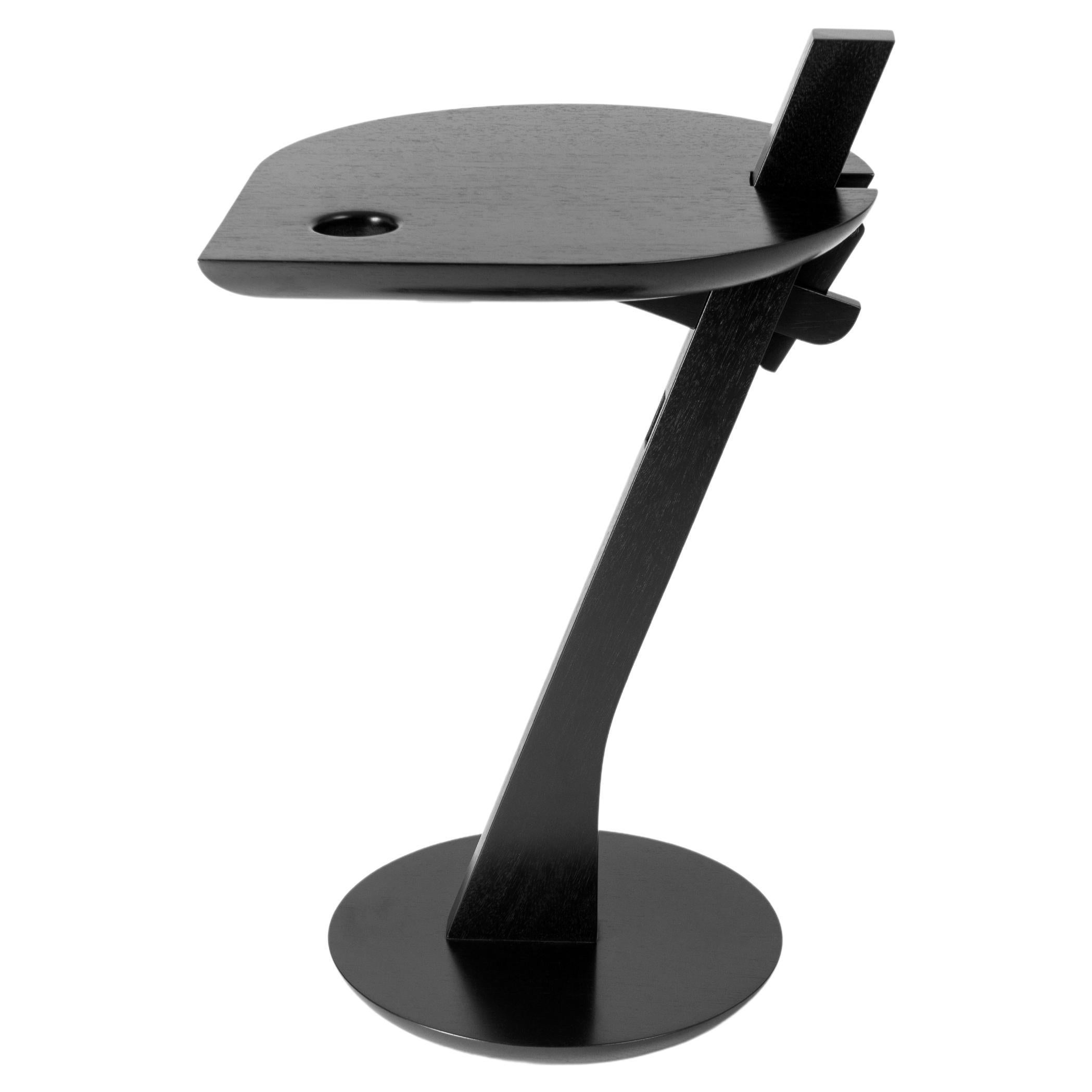 Side Table Iracema in Ebony Finish Wood For Sale