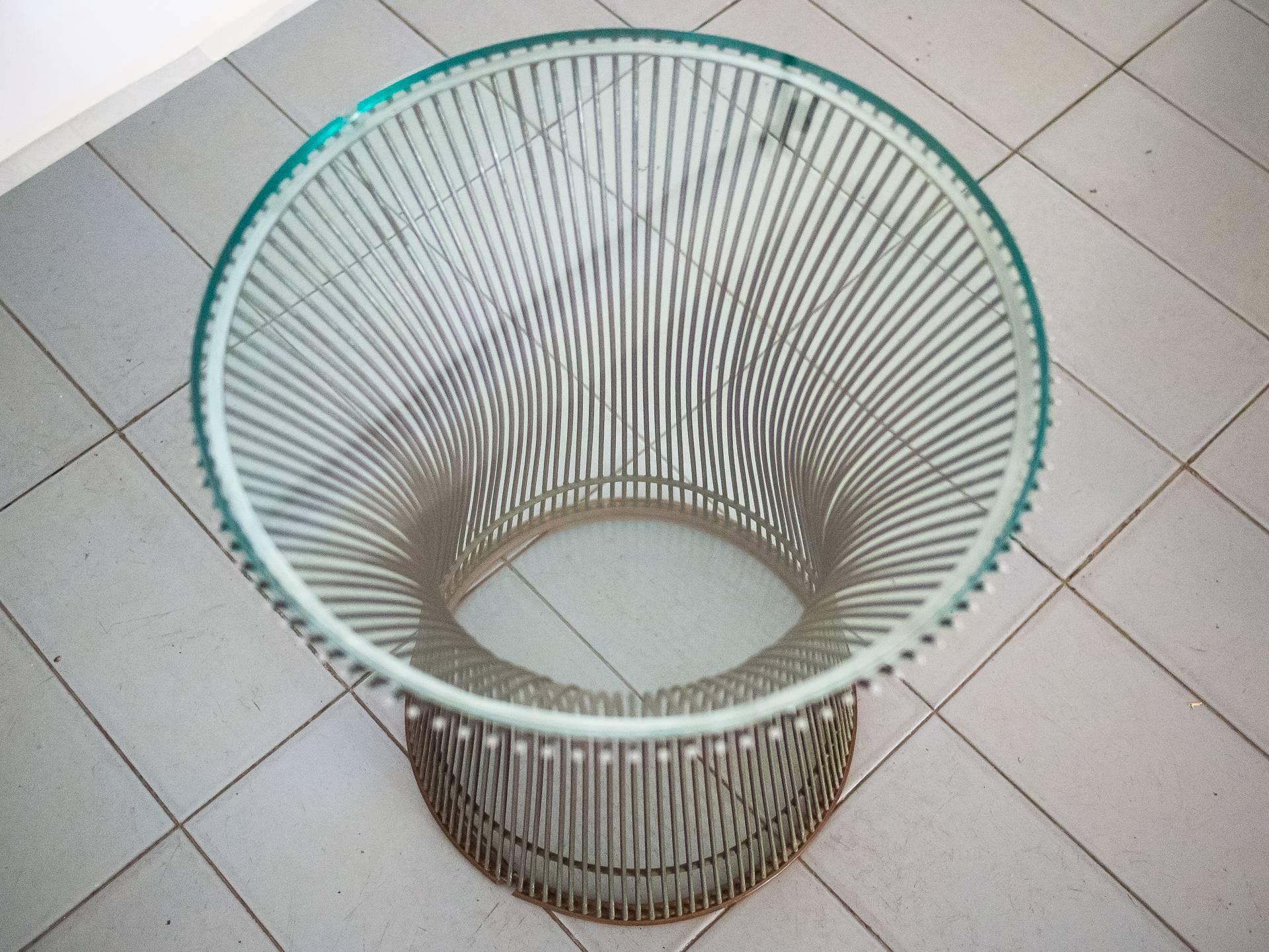Side Table Iron and Glass by Warren Platner for Knoll Inc., Brazilian Production In Good Condition In Sao Paulo, SP