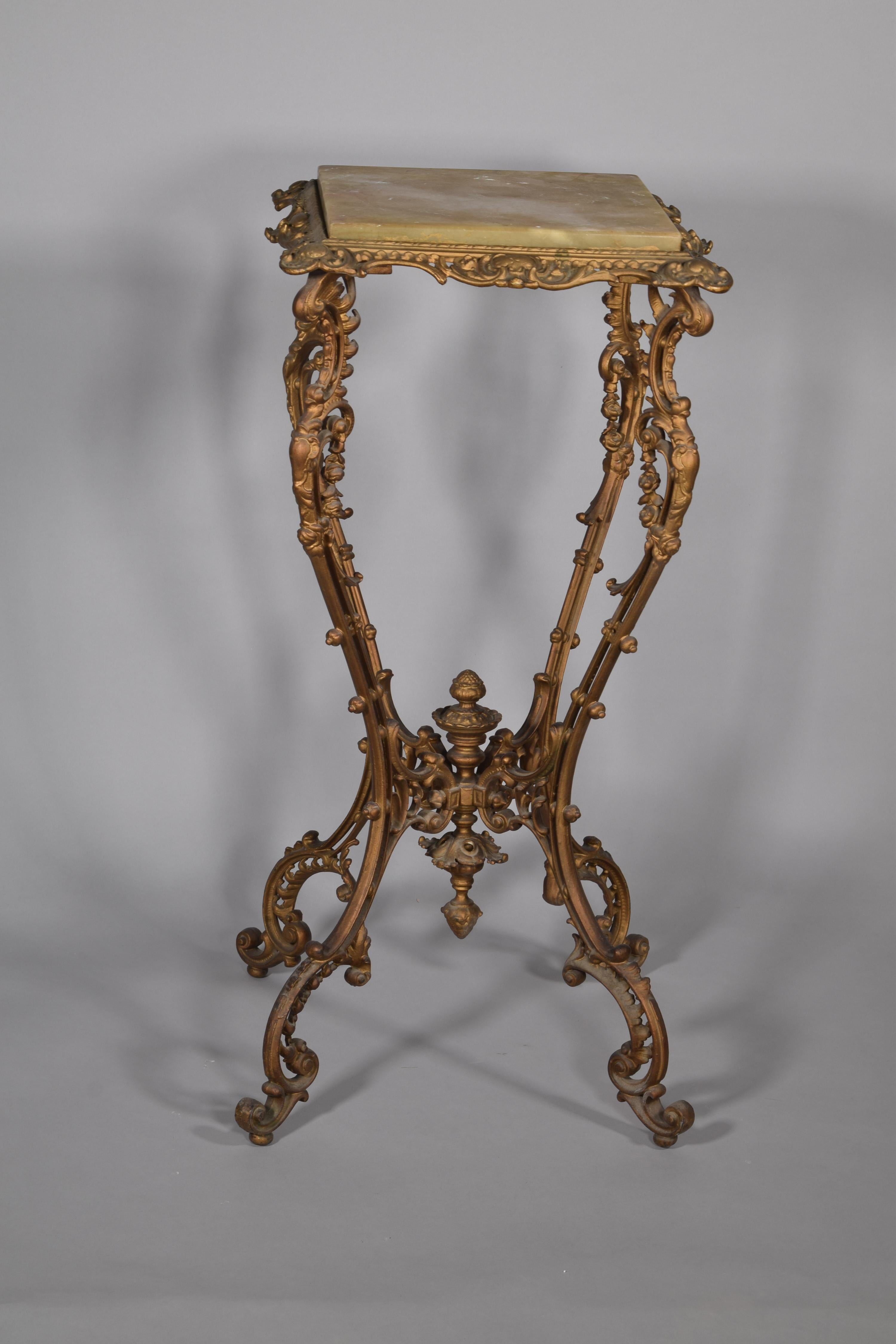 Side Table, Iron, Onyx Top, 19th Century 2