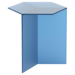 Isom Tall 45 cm Side Table Satin Glass Blue, Sebastian Scherer Neo/Craft