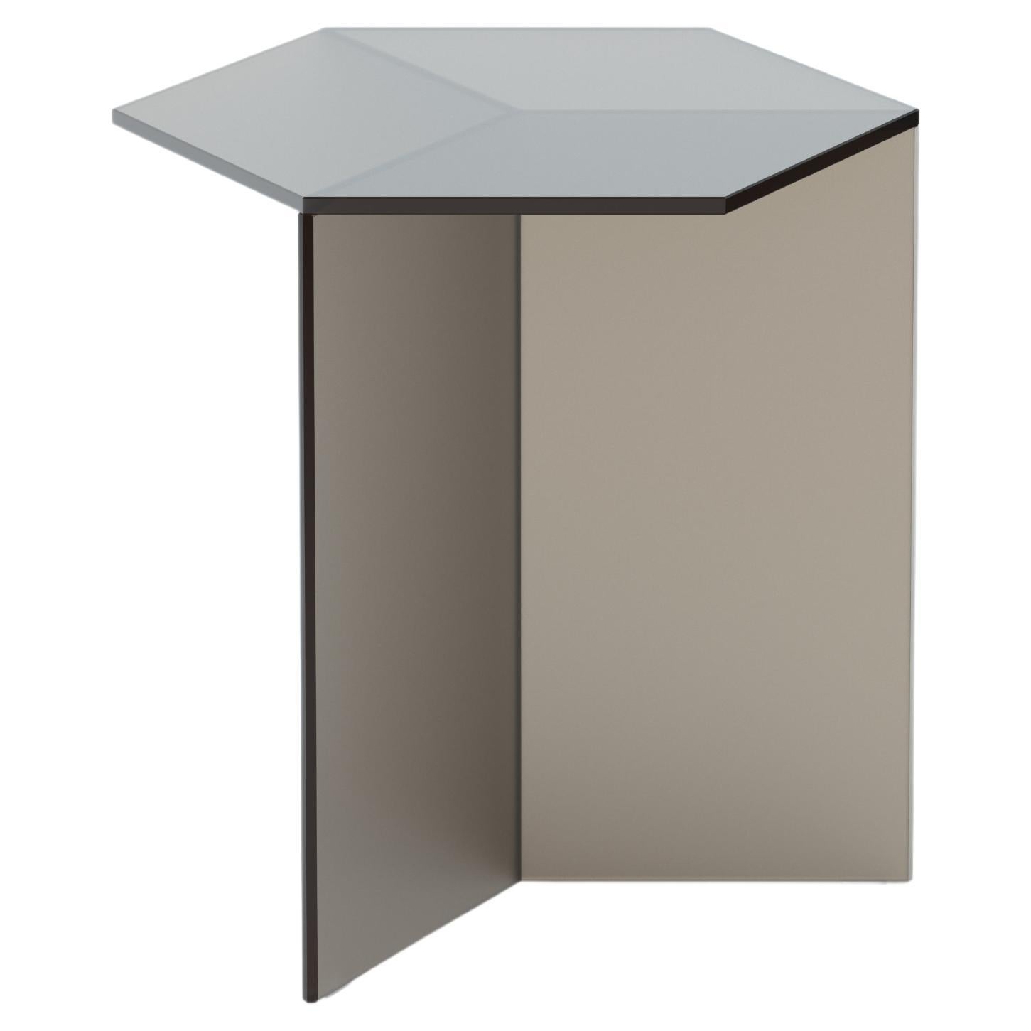 Isom Tall 45 cm Side Table Satin Glass Bronze, Sebastian Scherer Neo/Craft