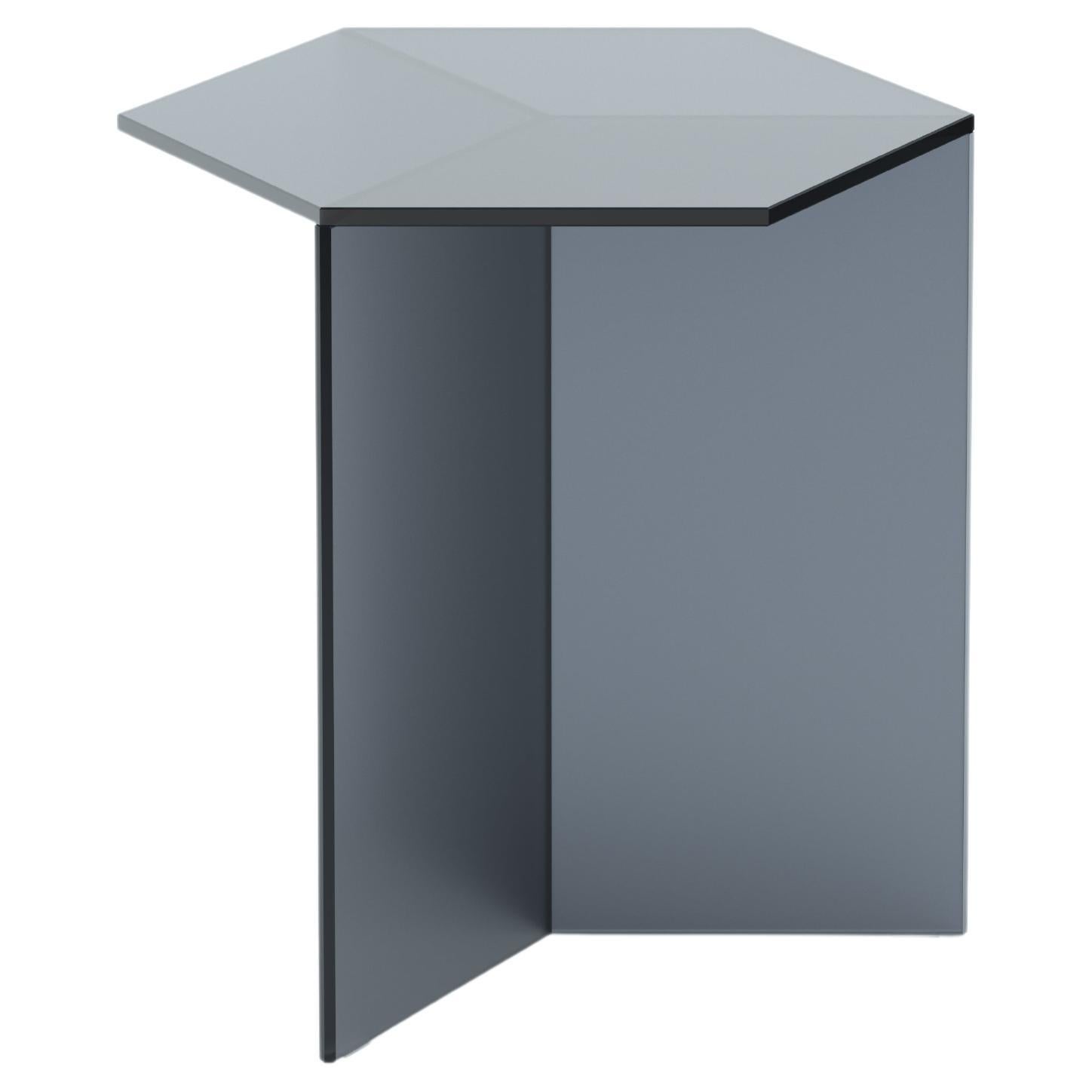 Isom Tall 45 cm Side Table Satin Glass Black, Sebastian Scherer Neo/Craft For Sale