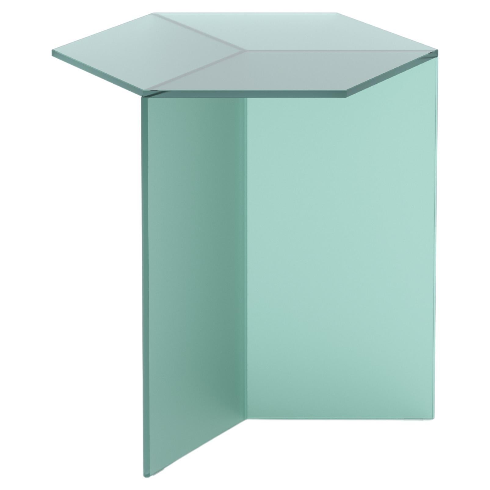 Isom Tall 50 cm Side Table Satin Glass Green, Sebastian Scherer Neo/Craft For Sale
