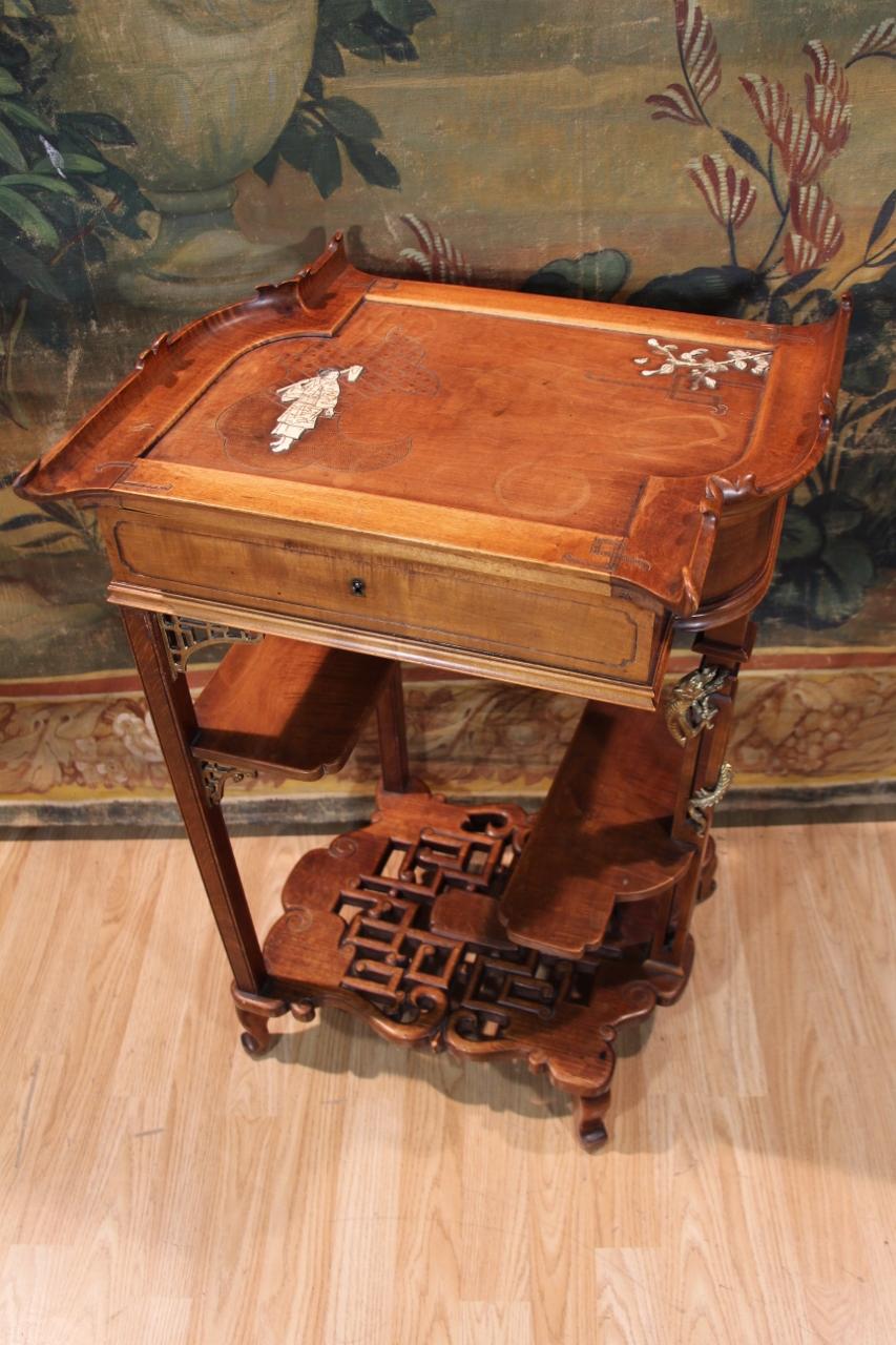 Side Table, Japanese-style Worker In The Style Of Viardot For Sale 3