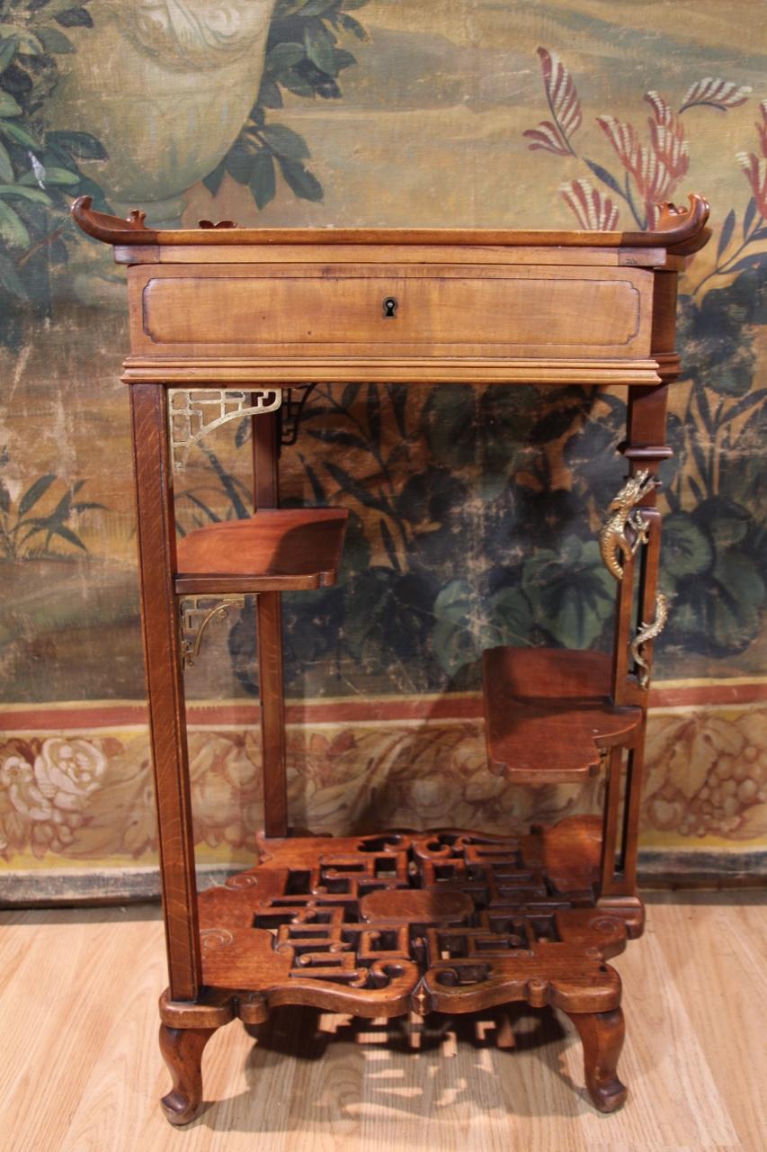 Side Table, Japanese-style Worker In The Style Of Viardot For Sale 4