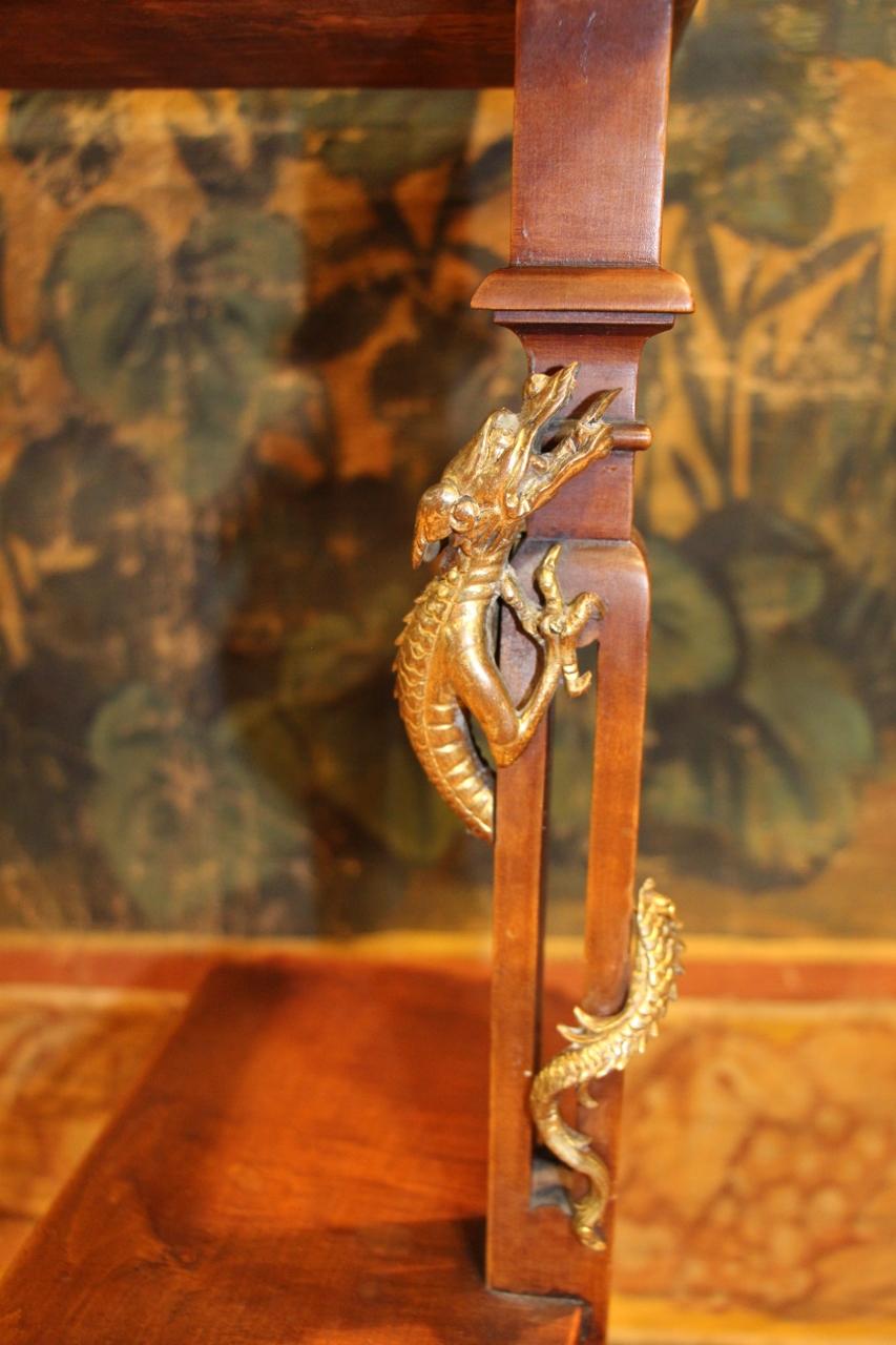 Japonisme Side Table, Japanese-style Worker In The Style Of Viardot For Sale