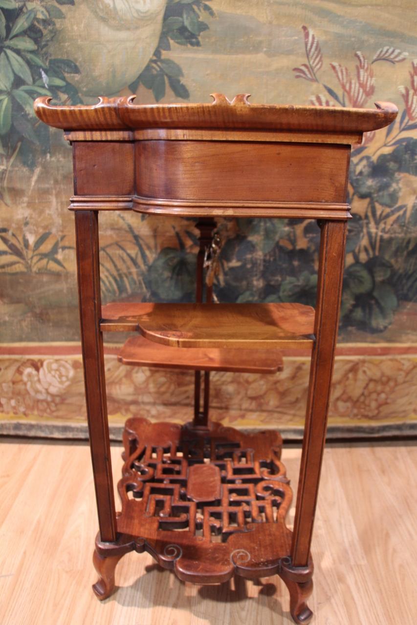 19th Century Side Table, Japanese-style Worker In The Style Of Viardot For Sale