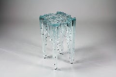Side or End Table Sculpture Jewel Crystal Glass Collectible Design Handmade
