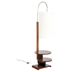 Side Table Lamp With Oversized Shade, Round Base
