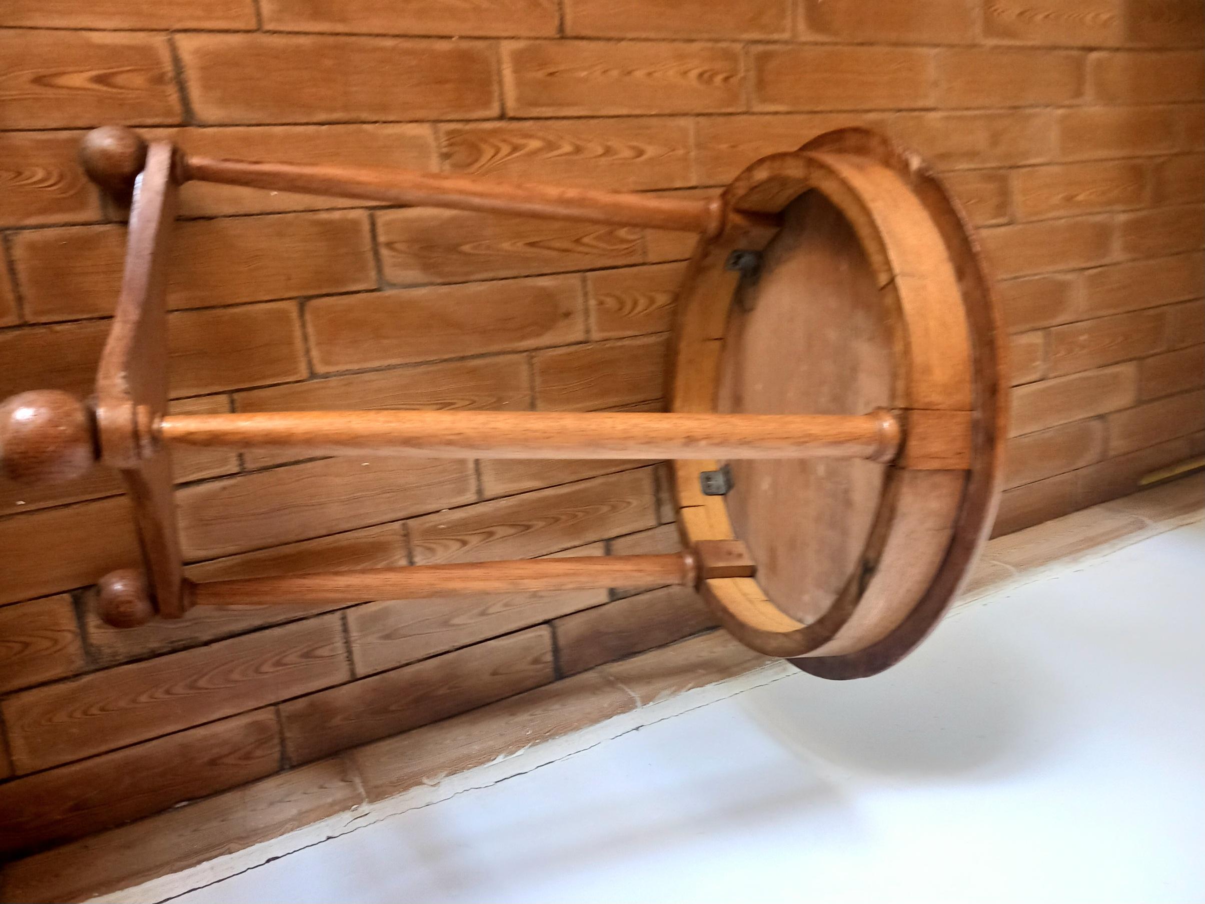 Biedermeier Side Table Light Wood and Gold Leaf Resting on Three Legs, Vintage France For Sale