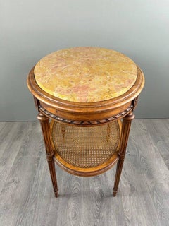 Side Table, Louis XVI Style Pedestal Table, Late 19th Century