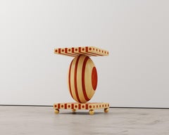 Side Table Made from Solid Maple & Padauk Hard Wood Solid Brass Feet