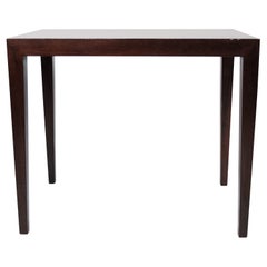 Mesa auxiliar de caoba fabricada por Severin Hansen para Haslev Furniture de los años 60